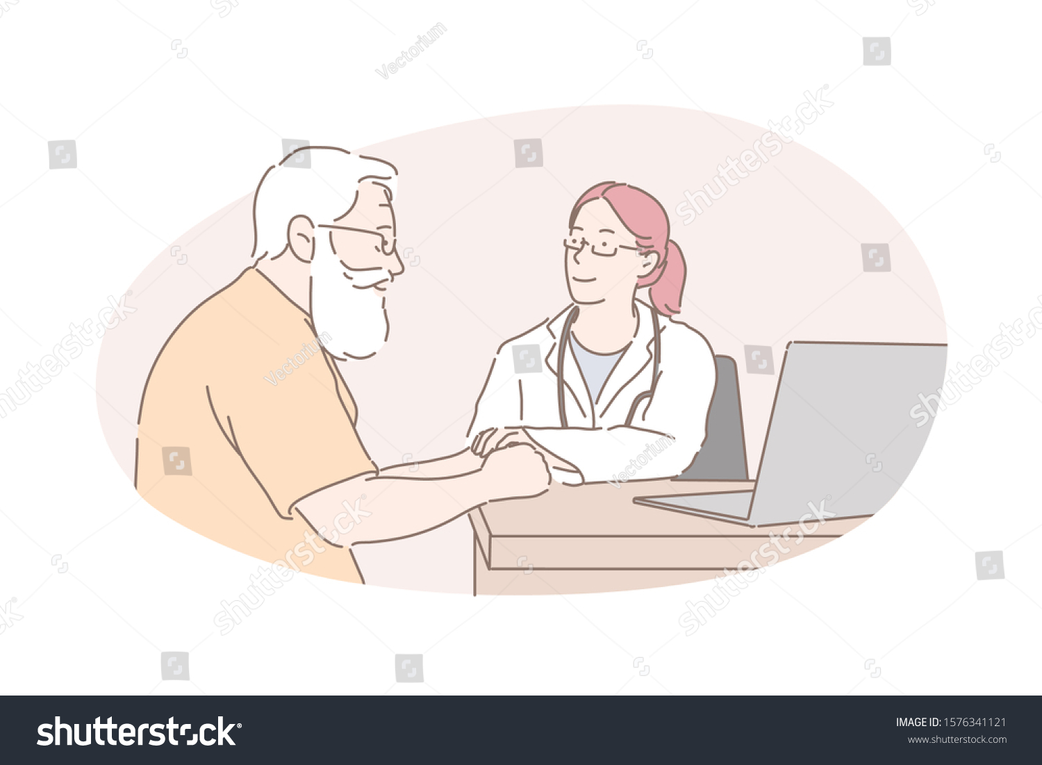 Healthcare Industry Health Examination Doctor Advice Stock Vector ...