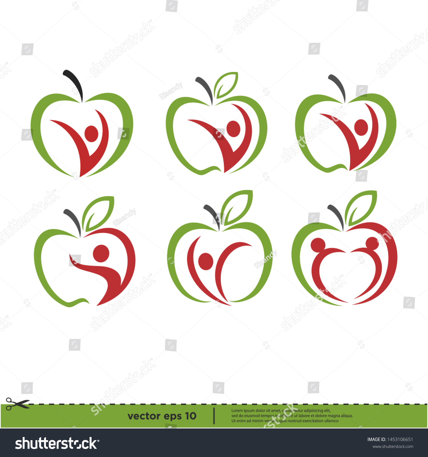 Healthy Apple Icon Design Logo Template Stock Vector Royalty Free