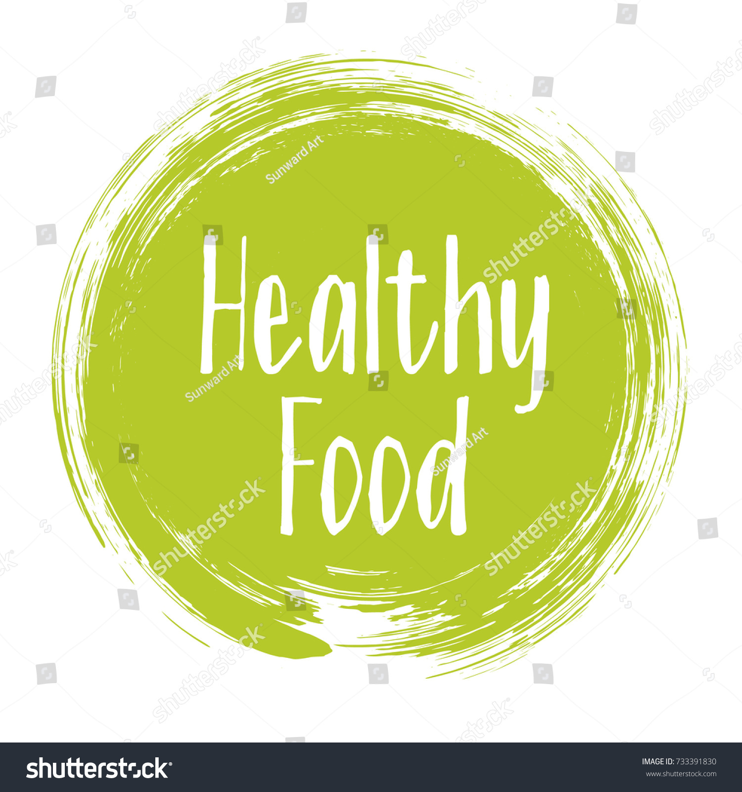 Healthy Food Icon Painted Label Vector Stock Vector (Royalty Free ...