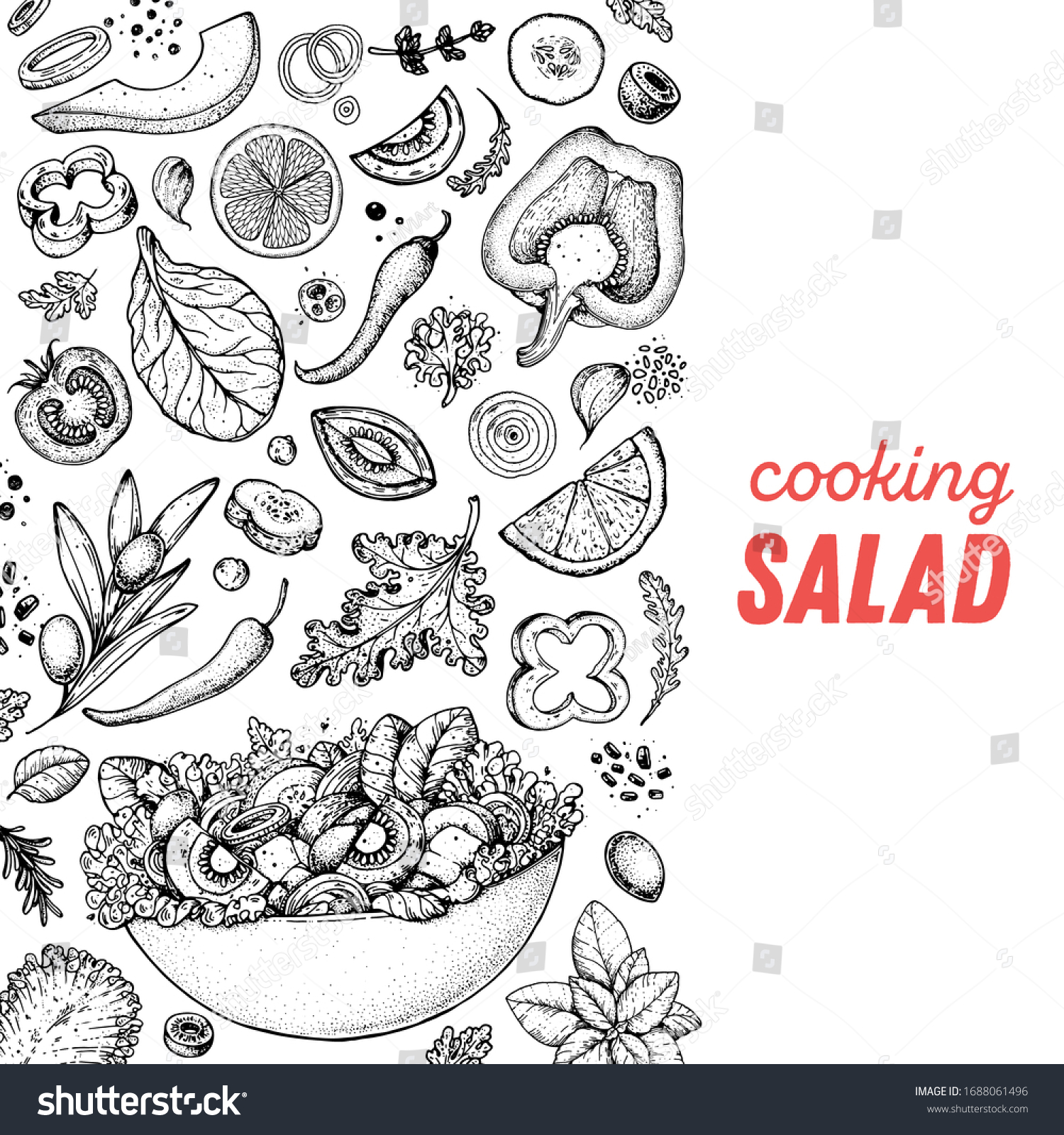 Healthy Food Illustration Hand Drawn Sketch Stock Vector (Royalty Free ...