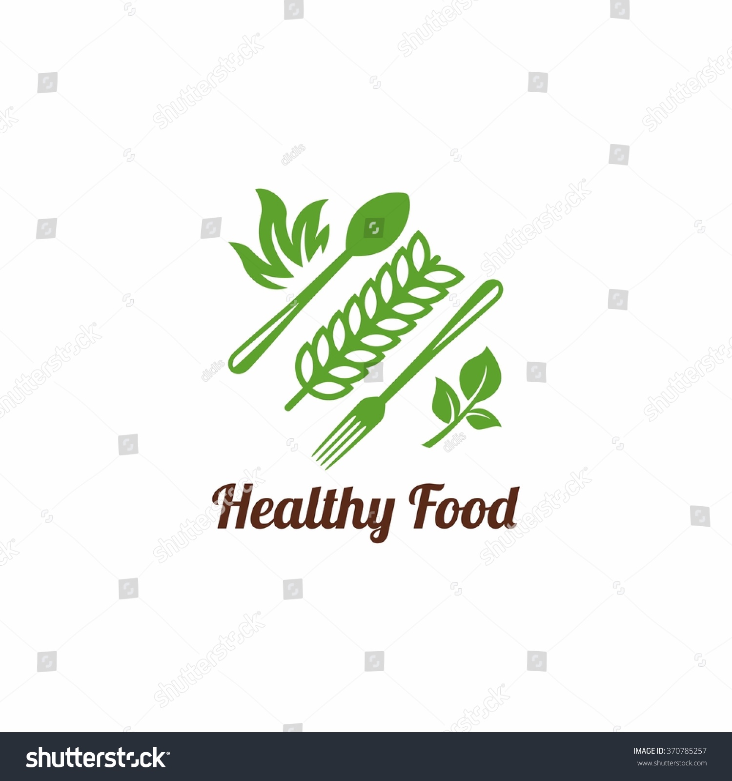 Healthy Food Logo Template Stock Vector (Royalty Free) 370785257 ...