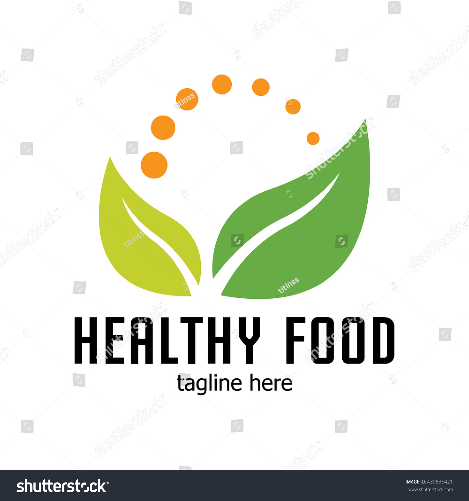 Healthy Food Logo Template Stock Vector Illustration 439635421