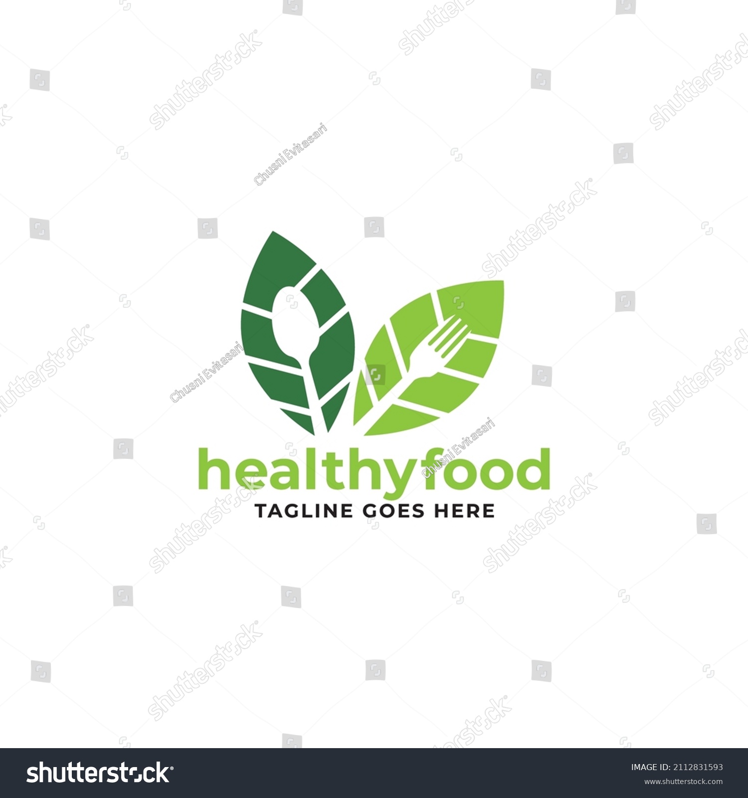 Healthy Food Logo Vector Template Stock Vector (Royalty Free ...