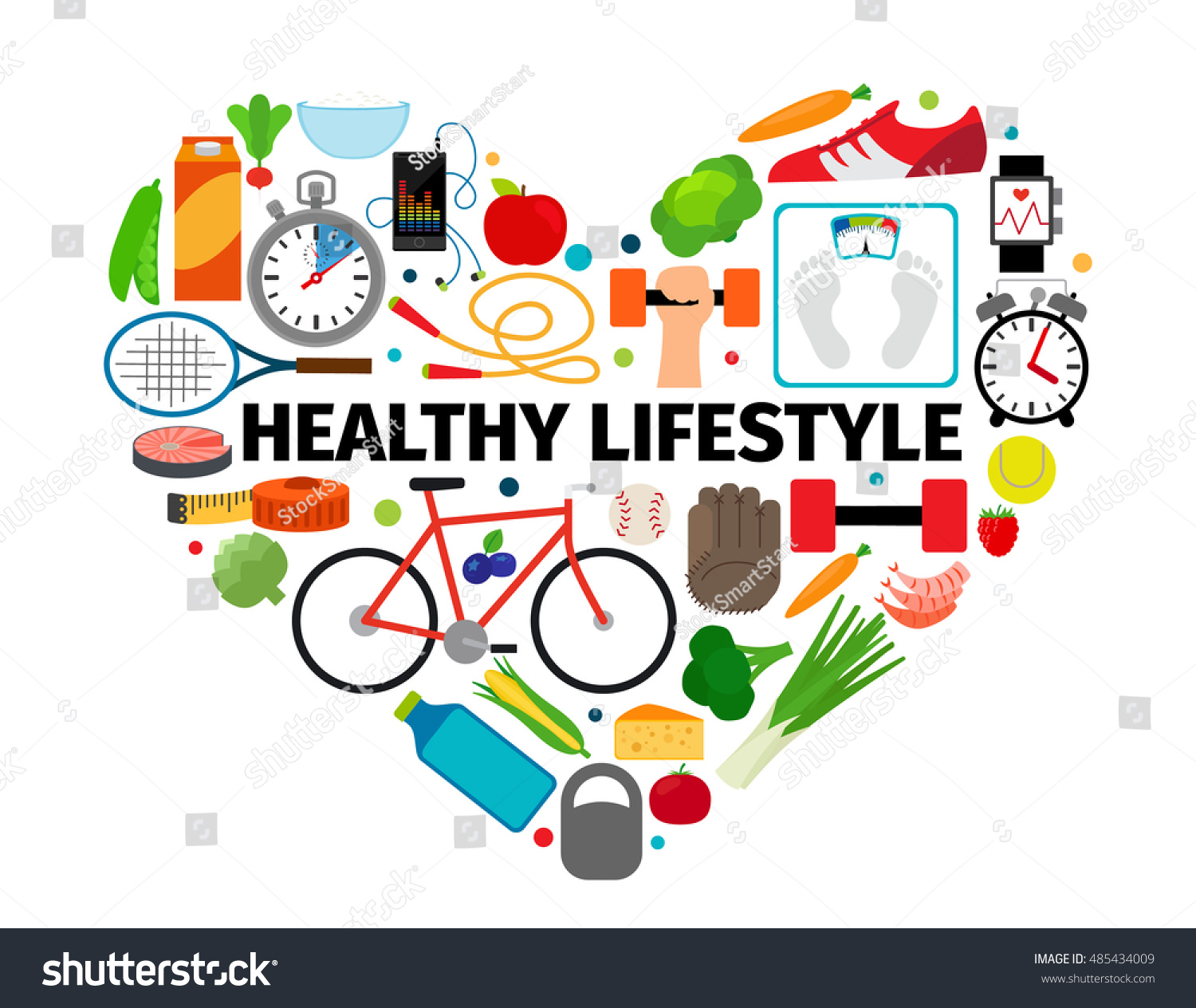 Healthy Lifestyle Heart Emblem Health Healthy Stock Vector (Royalty ...