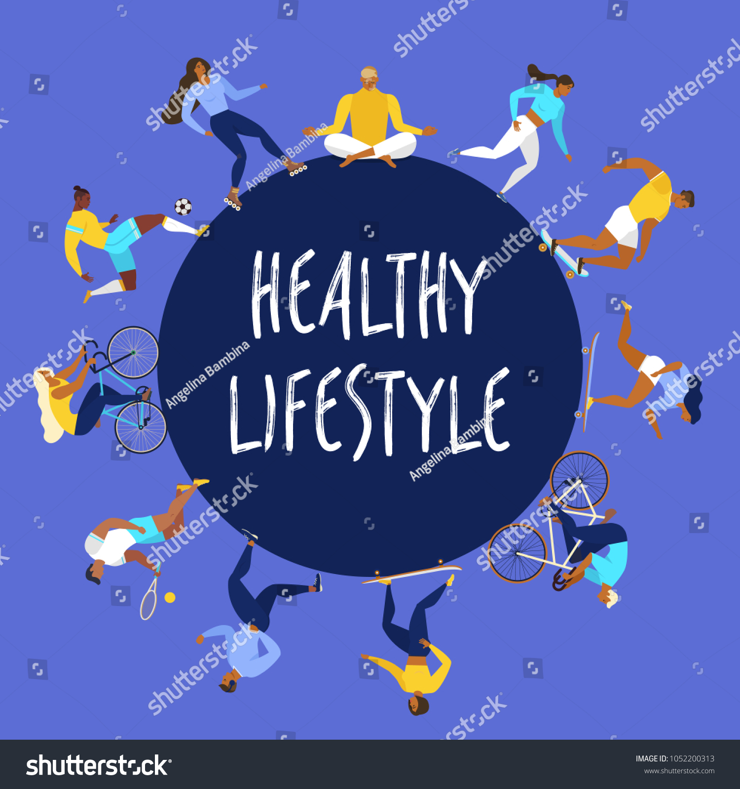 Healthy Lifestyle Vector Illustrations Vector De Stock Libre De Regalías 1052200313 4226