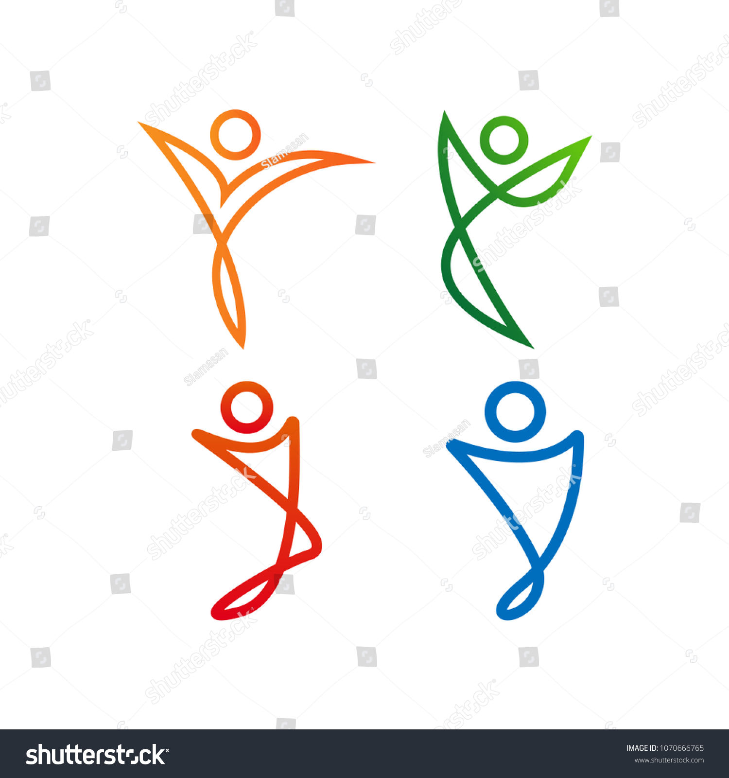 Healthy People Outline Logo Icon Design Stock Vector (Royalty Free ...