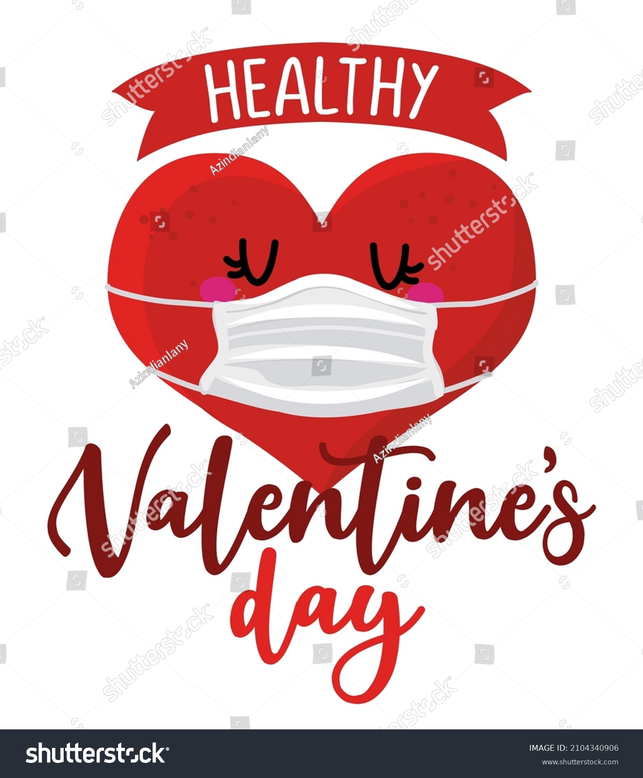 SVG of Healthy Valentine's Day - Awareness lettering phrase. Social distancing poster with text for self quarantine. Hand letter script motivation Valentine's day message. svg