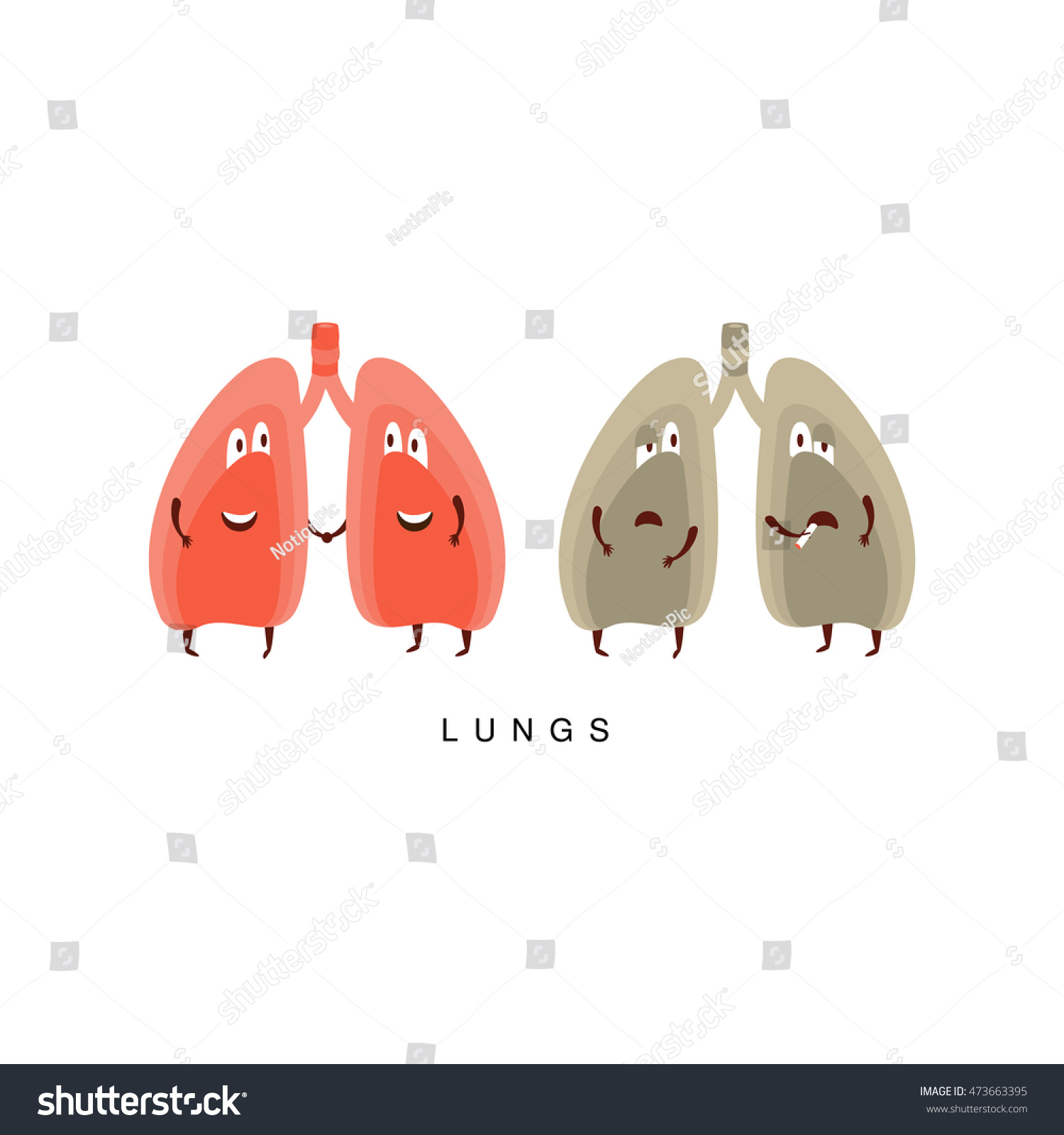 Healthy Vs Unhealthy Lungs Infographic Illustration Stock Vector ...