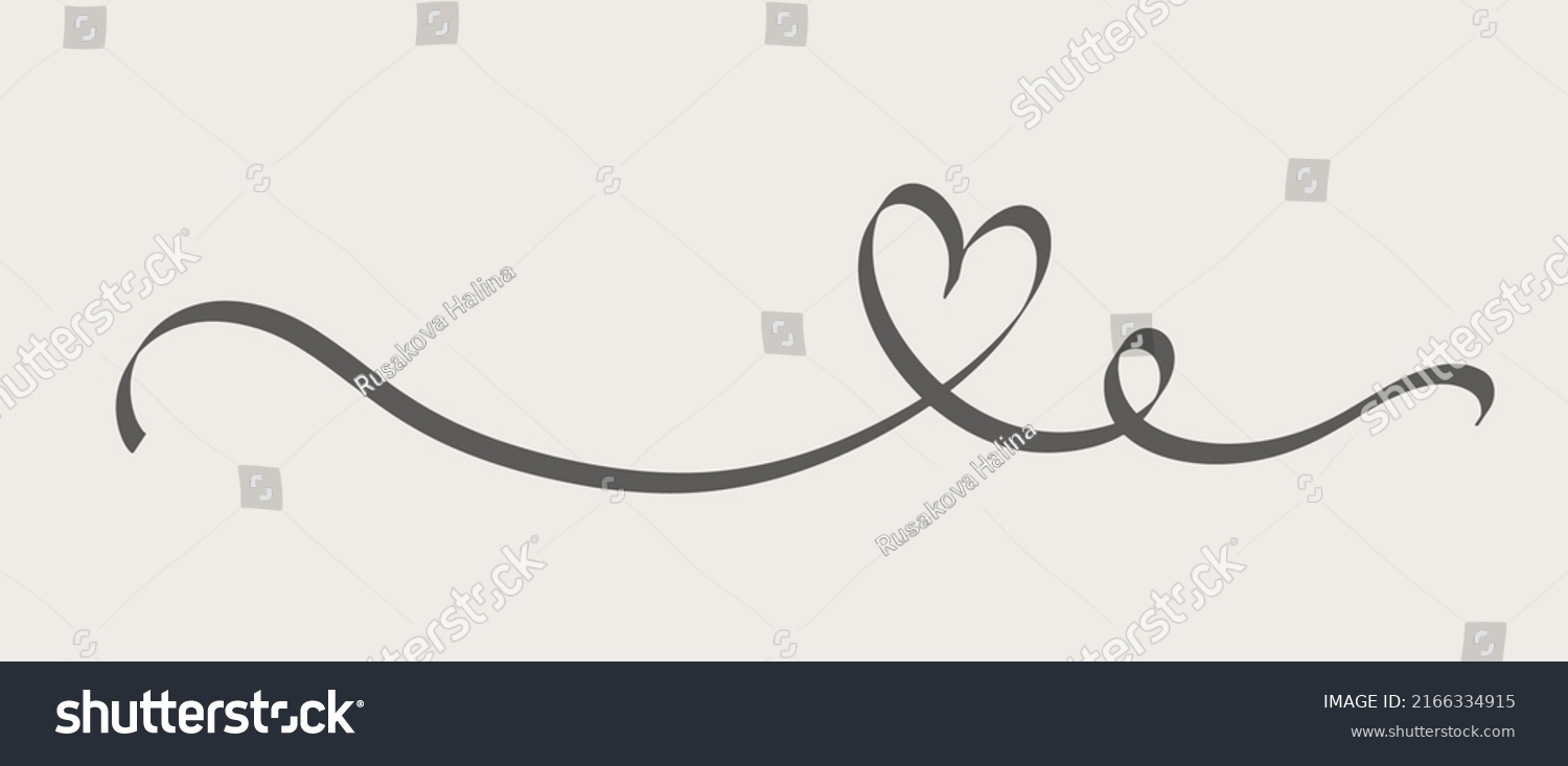 Heart Love Swirl Divider Hand Drawn Stock Vector Royalty Free 2166334915 Shutterstock 5340