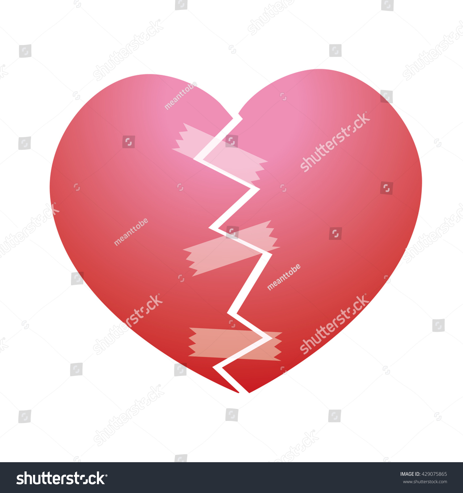 Heart Broken Reunite Illustration Vector Image Stock Vector 429075865 ...