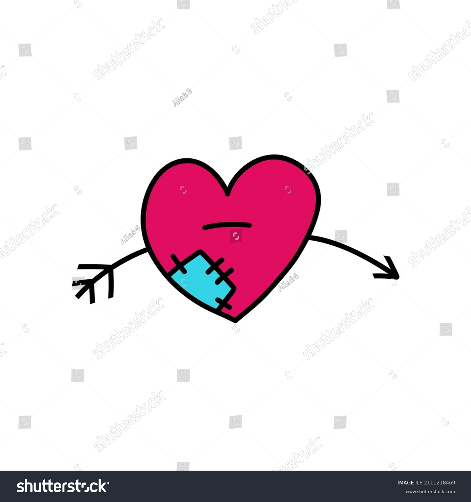 SVG of Heart broken icon for celebration design. Cartoon style. Red heart. svg
