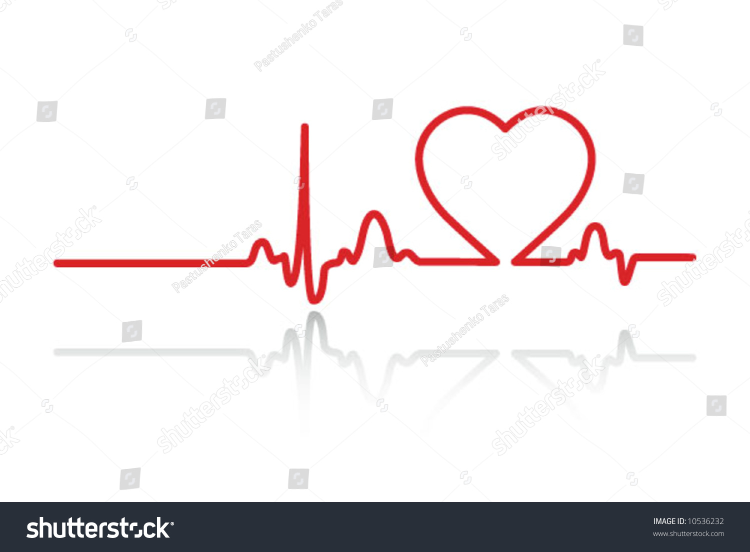 Heart Cardiogram With Heart On It (White) Stock Vector Illustration ...