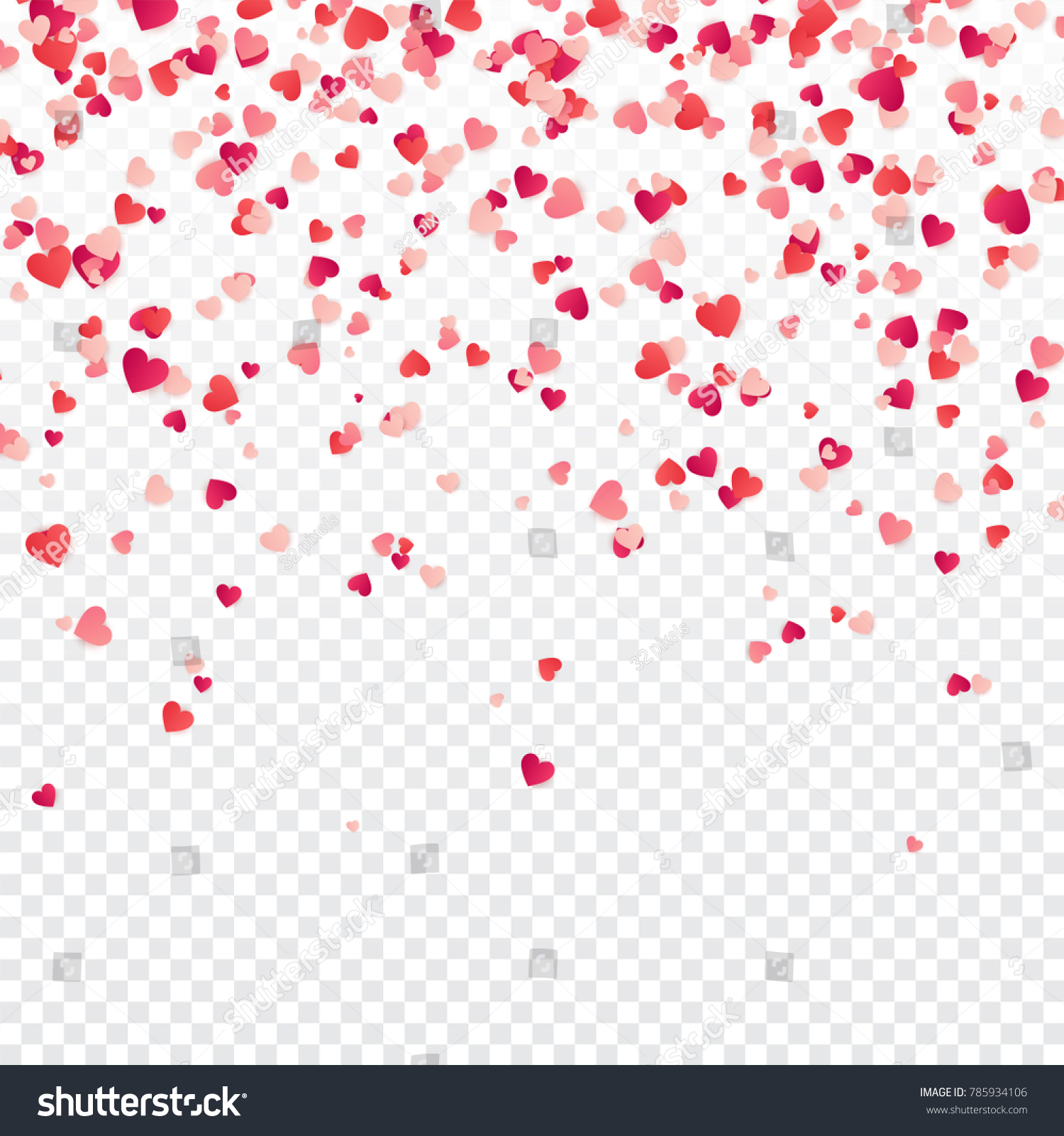 Heart Confetti Valentines Womens Mothers Day Stock Vector Royalty