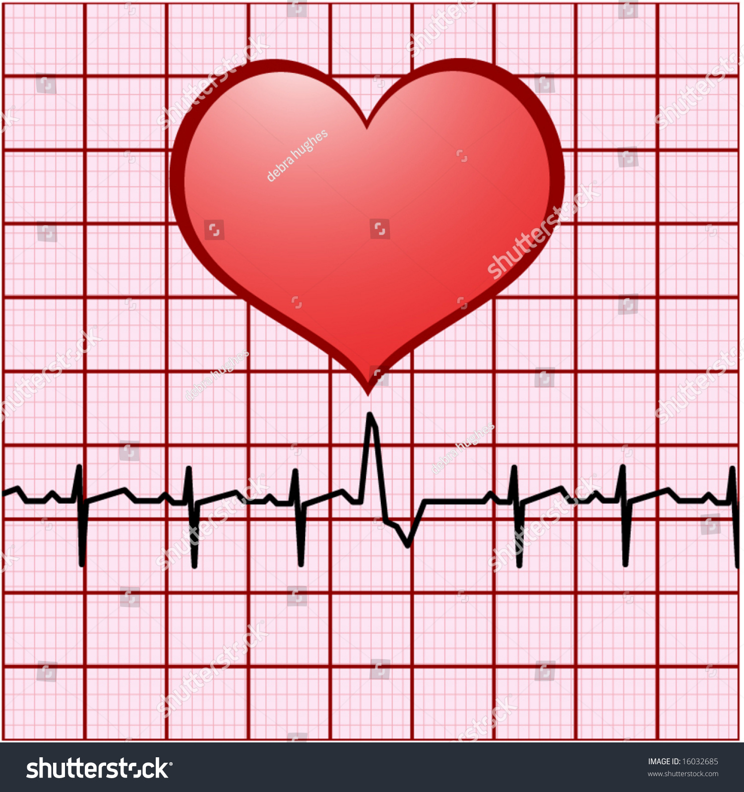 Heart Ekg Stock Vector Illustration 16032685 : Shutterstock