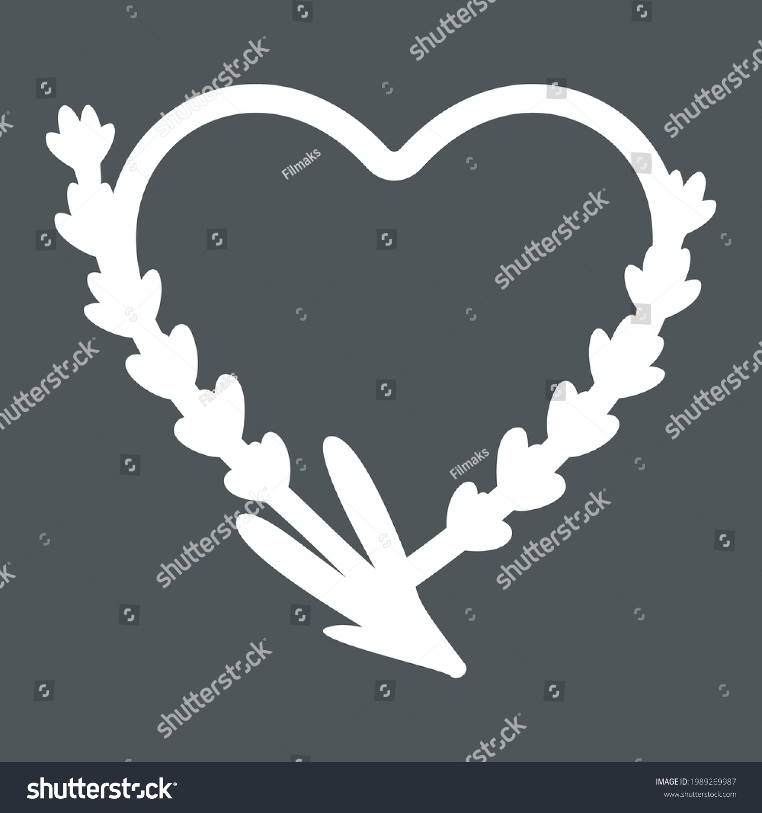 SVG of Heart floral lavender frame quality vector illustration cut svg