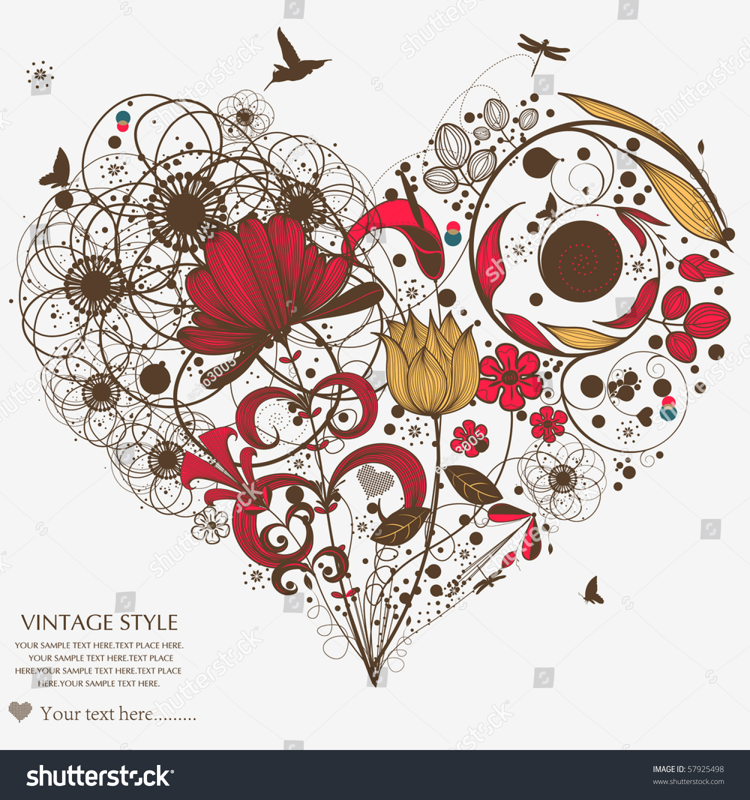 Heartflower Stock Vector (Royalty Free) 57925498 - Shutterstock