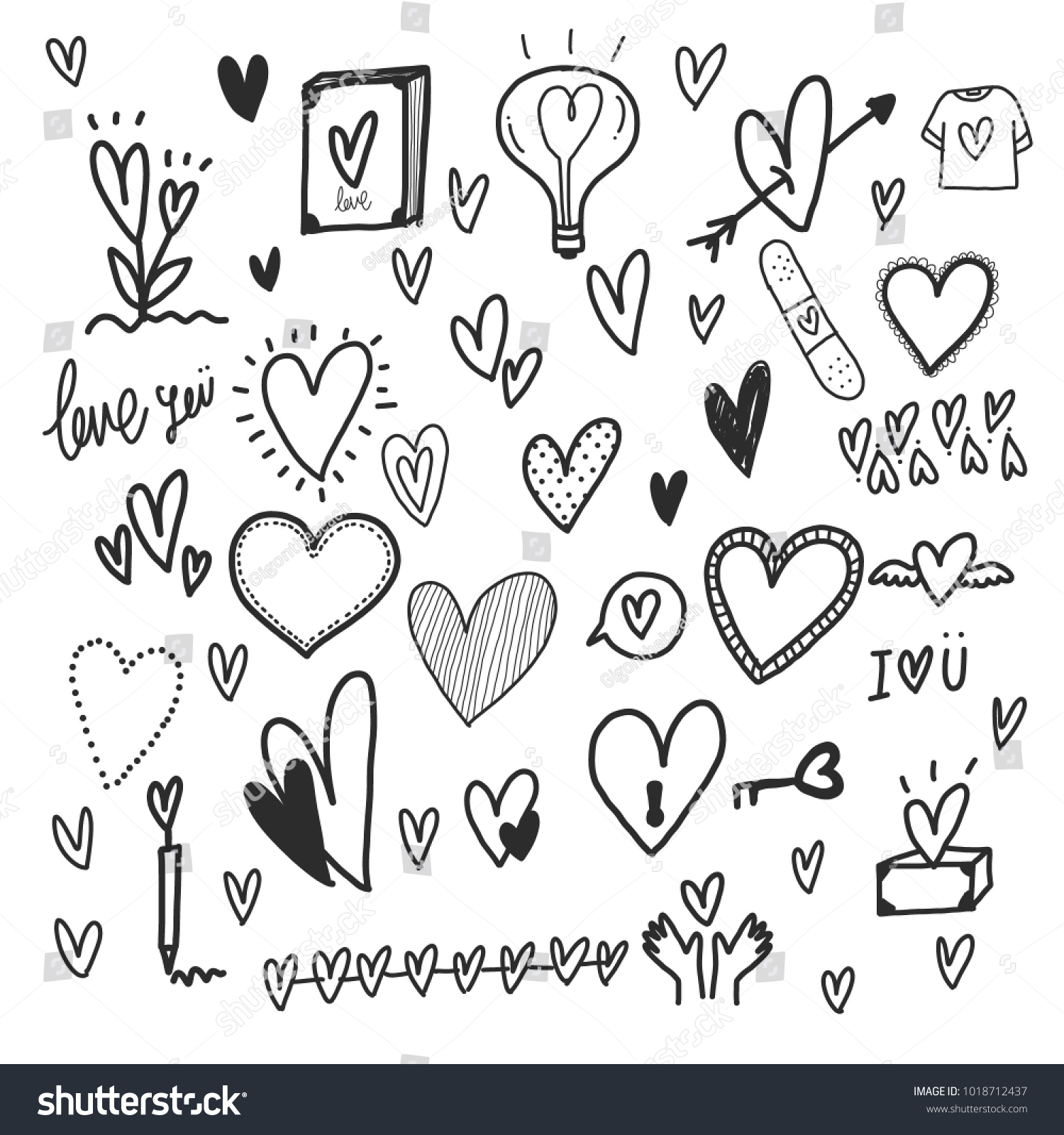 Heart Hand Draw Doodle Concept Vector Stock Vector (Royalty Free ...