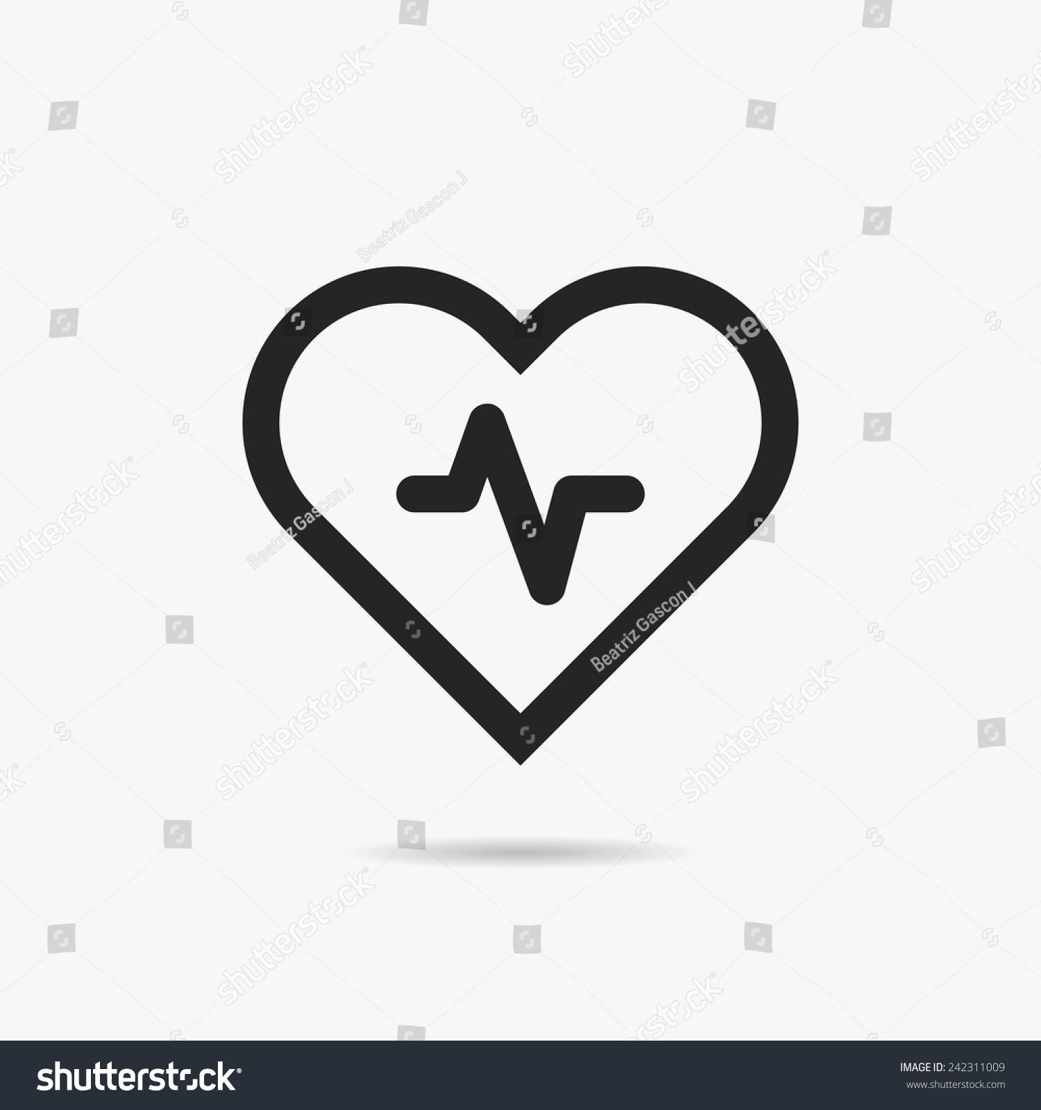 Heart Icon Stock Vector Illustration 242311009 : Shutterstock