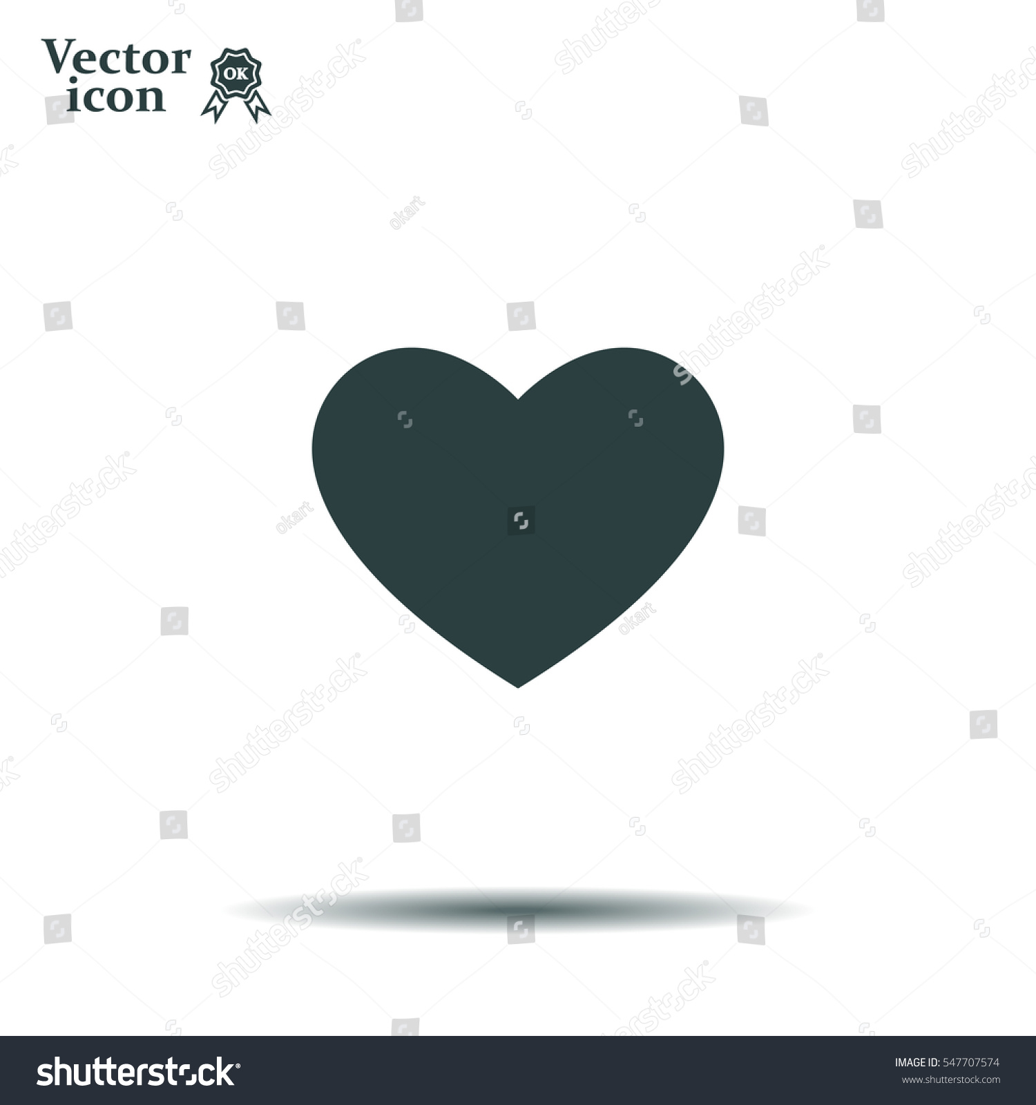 Heart Icon Vector Stock Vector 547707574 - Shutterstock