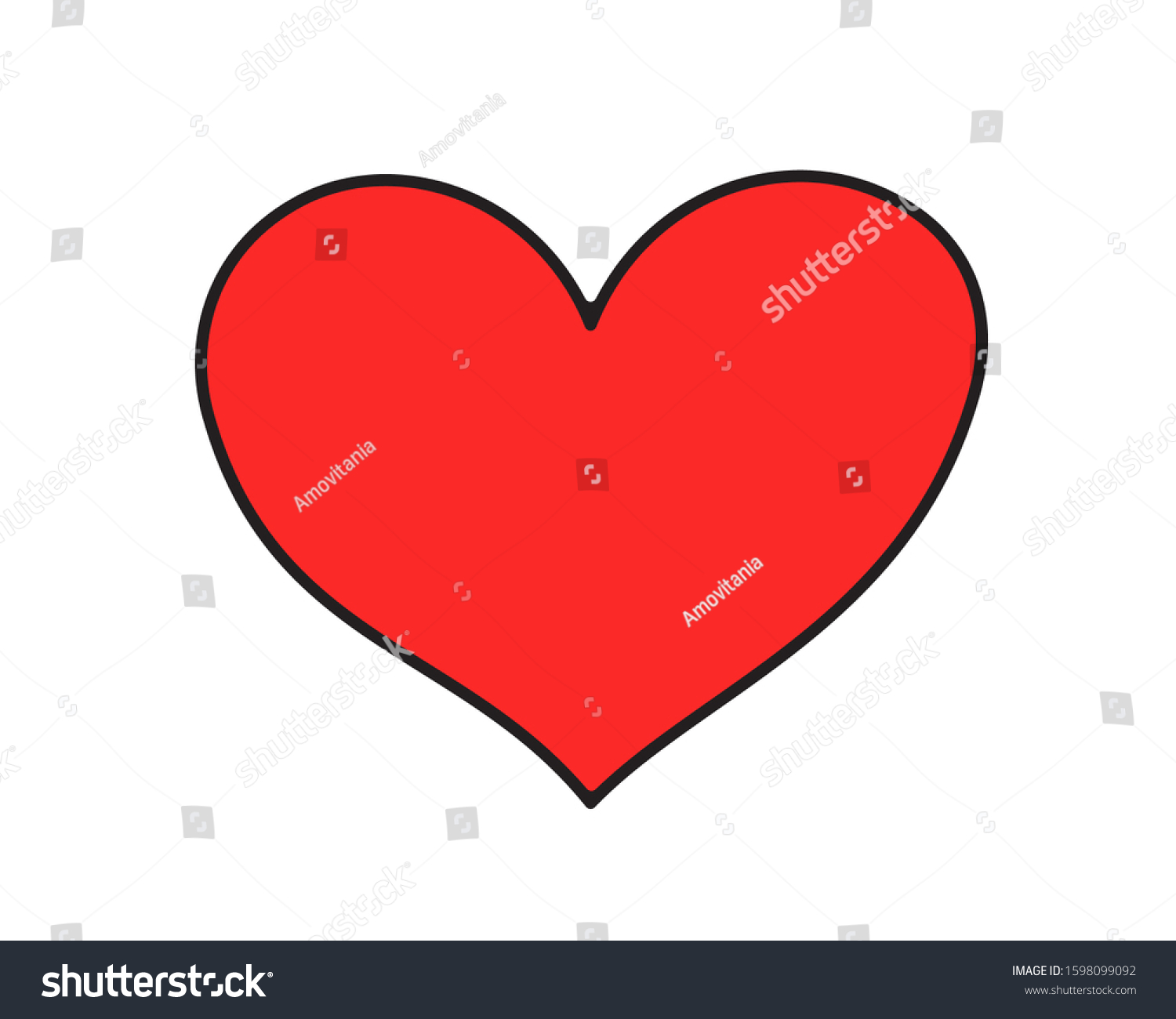 Heart Icon Vector Cartoon Love Symbol Stock Vector (Royalty Free ...