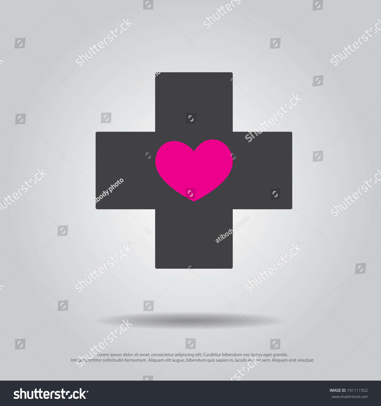 Heart Cross Vector Stock Vector (Royalty Free) 191111552 | Shutterstock