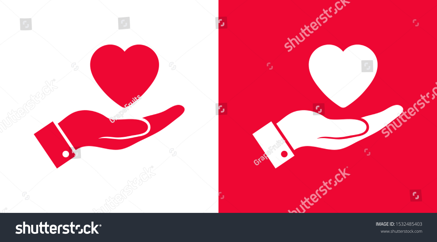 Heart Hand Symbol Love Vector Illustration Stock Vector Royalty Free