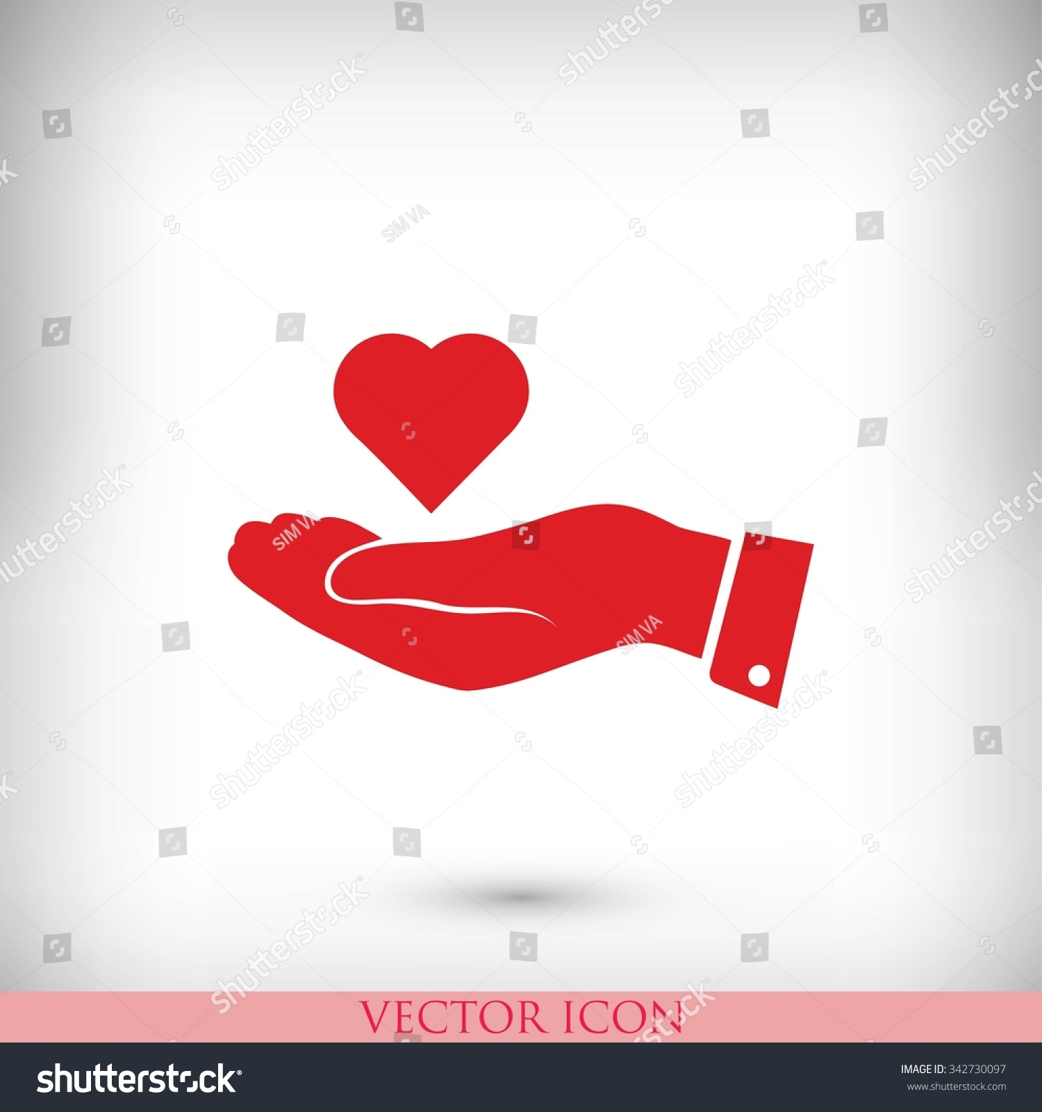 Heart Hand Vector Icon Stock Vector (Royalty Free) 342730097 | Shutterstock