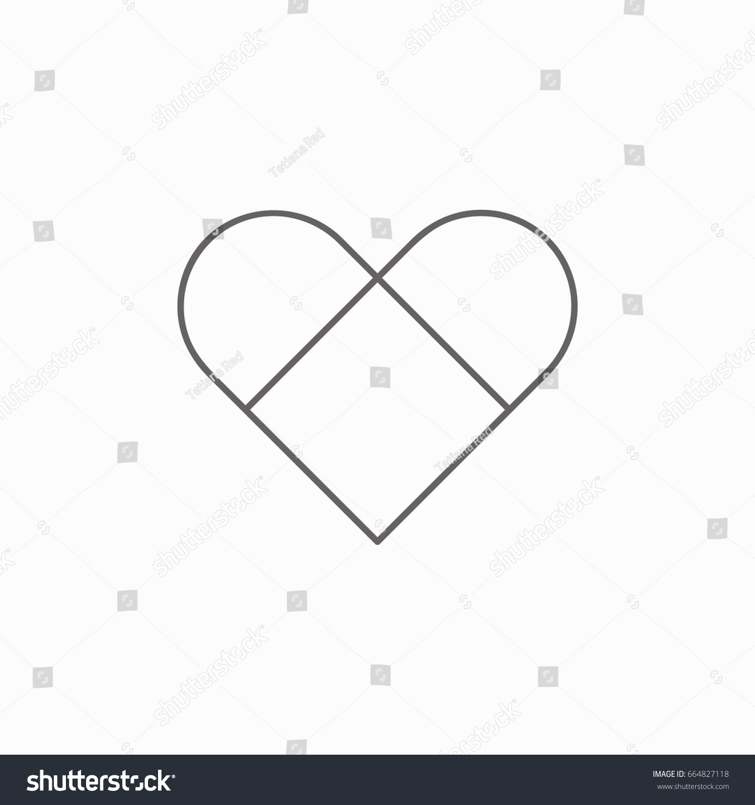 Heart Line Art Vector Icon Modern Stock Vector (Royalty Free) 664827118