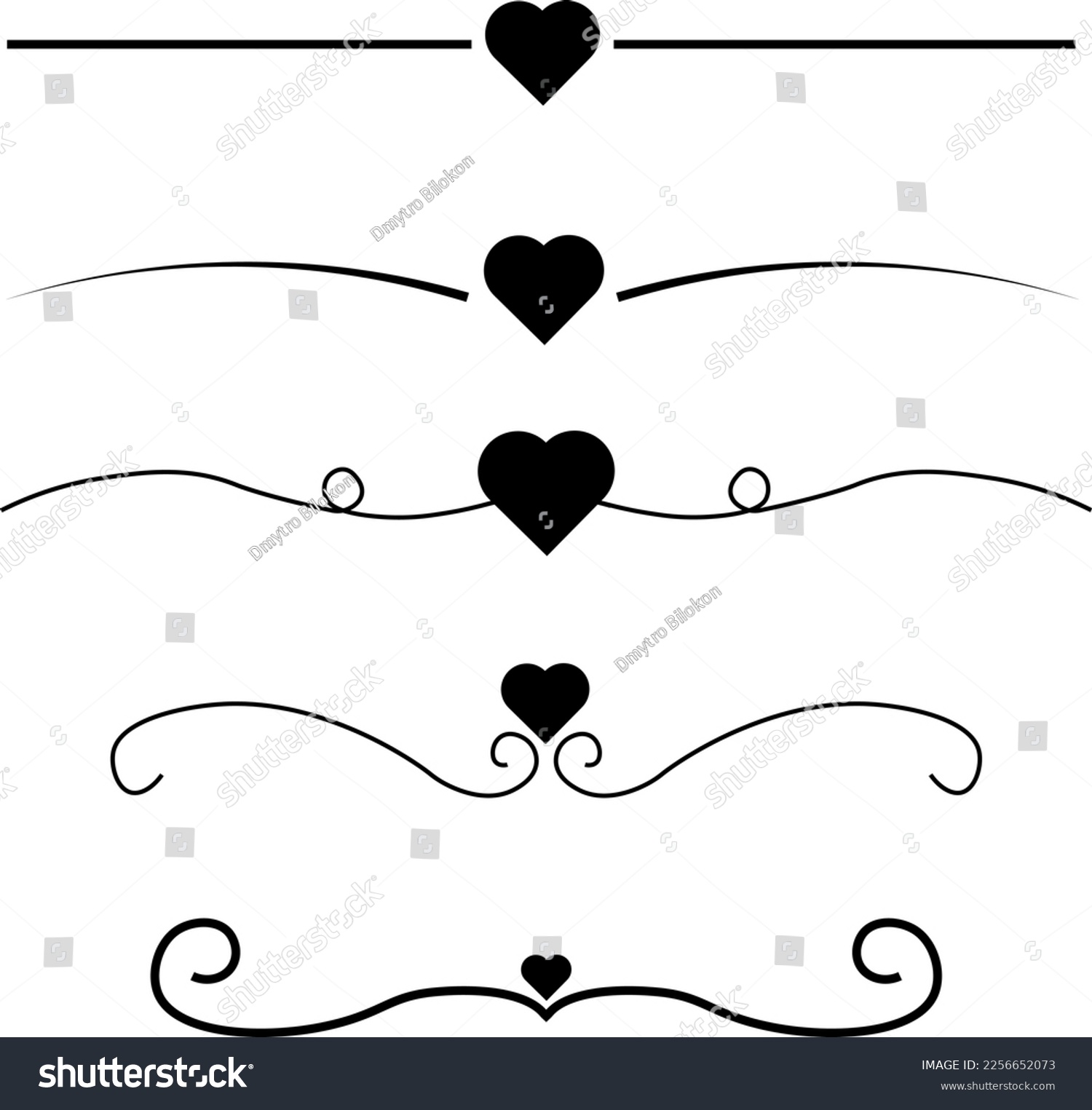 SVG of Heart line set, decorative design line art, SVG Vector svg