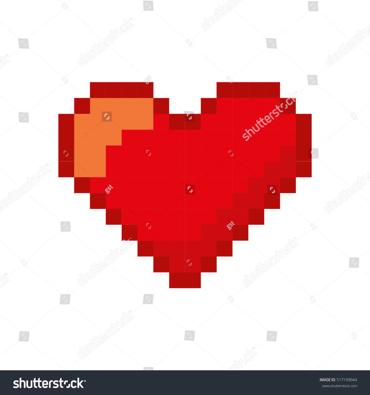 Heart Love Pixelated Icon Vector Illustration Stock Vector (Royalty ...