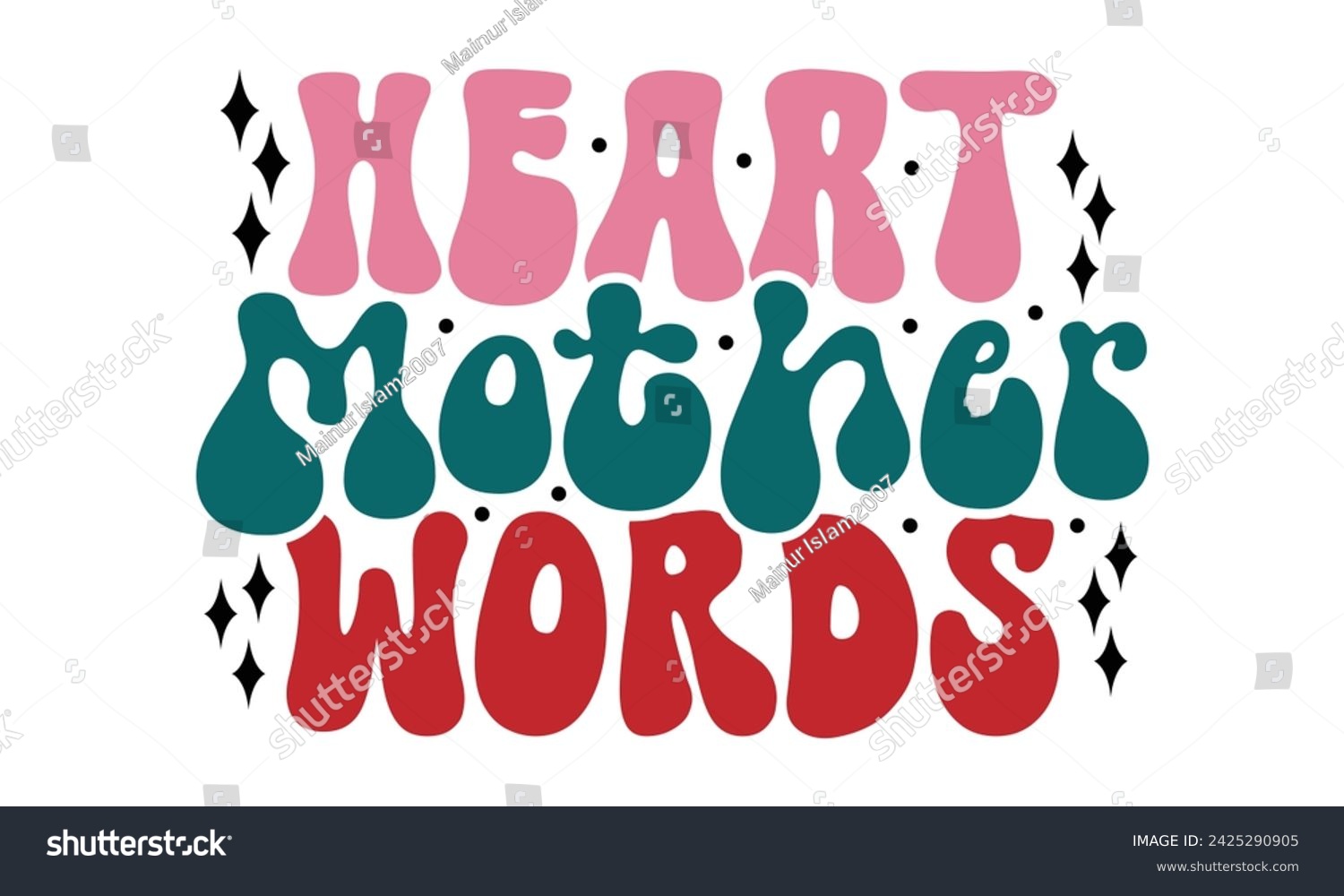 SVG of Heart Mother Words, Vector EPS Editable Files Mother's Day Mom Mama Sister svg