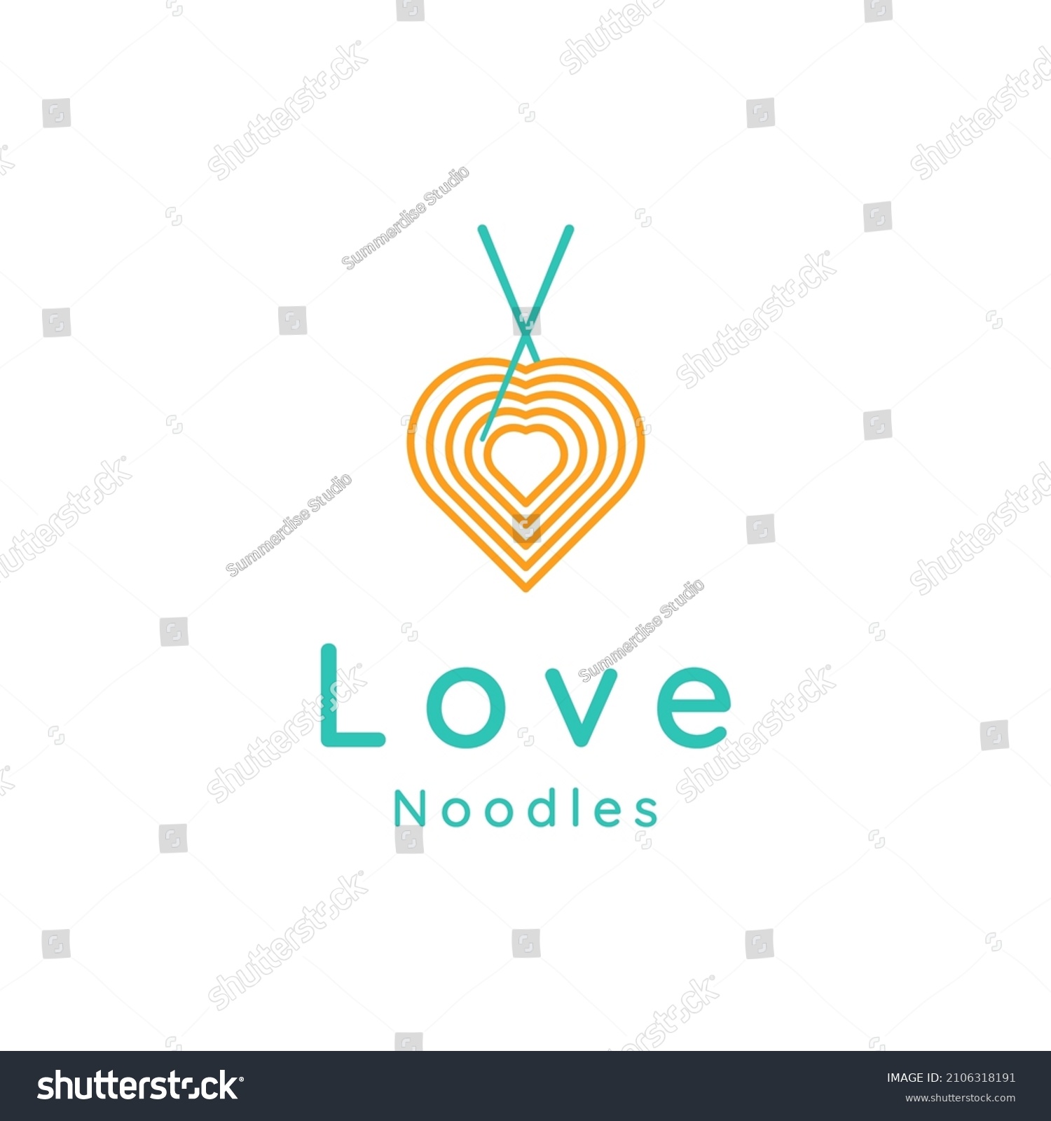 SVG of heart noodle food line logo with chopsticks
 svg