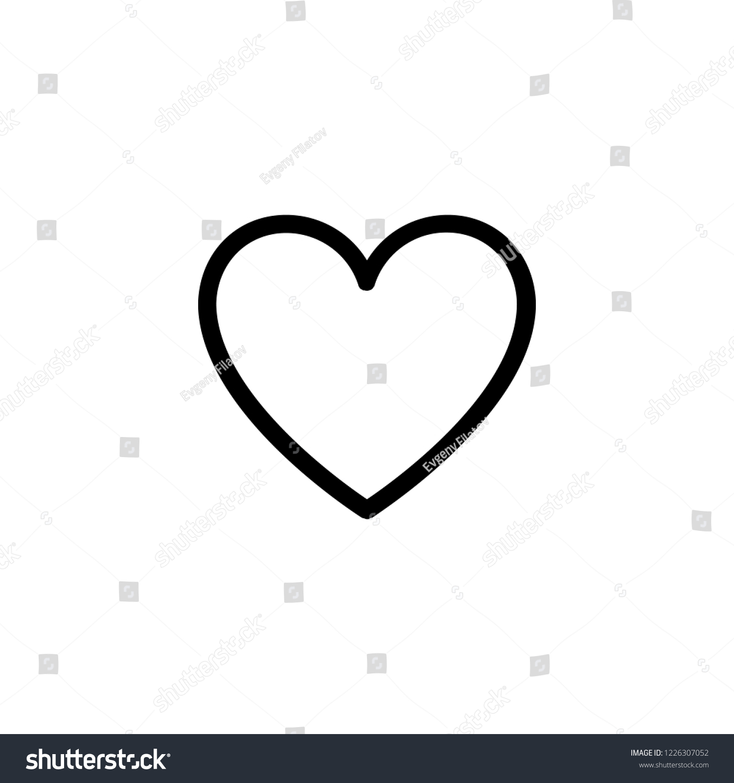 Heart Outline Icon On Transparent Background Stock Vector (Royalty Free