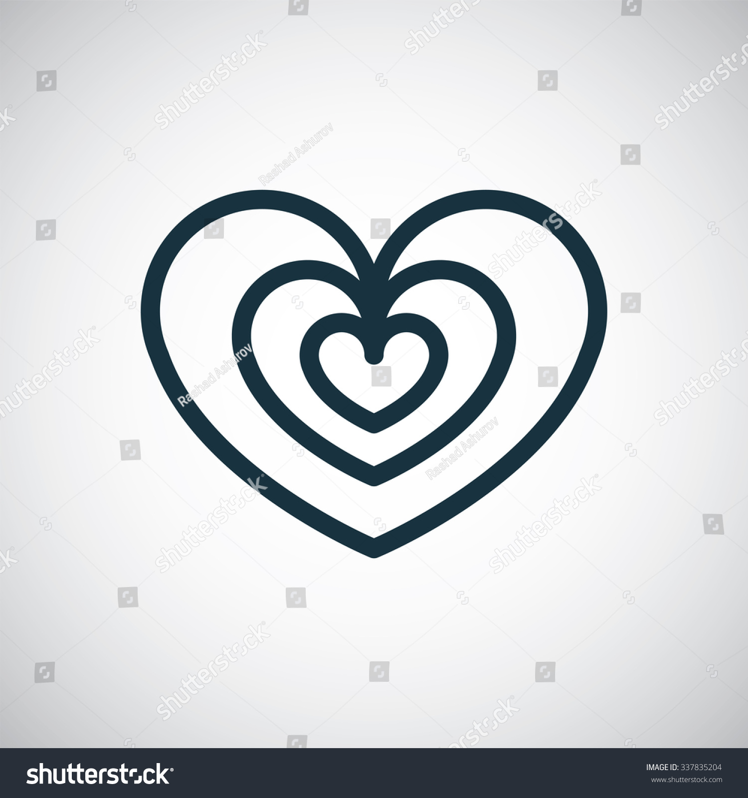 Heart Outline Thin Flat Digital Icon Stock Vector (Royalty Free) 337835204