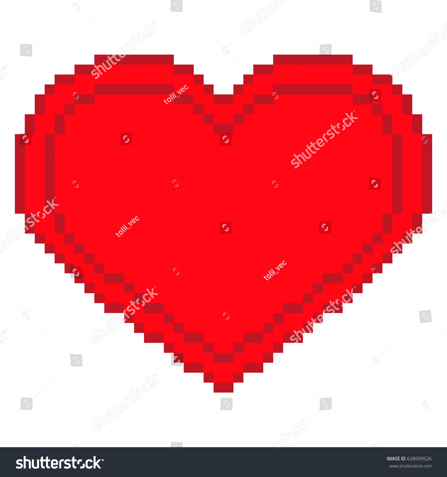 Heart Pixelated Icon Vector Stock Vector (Royalty Free) 628699526 ...