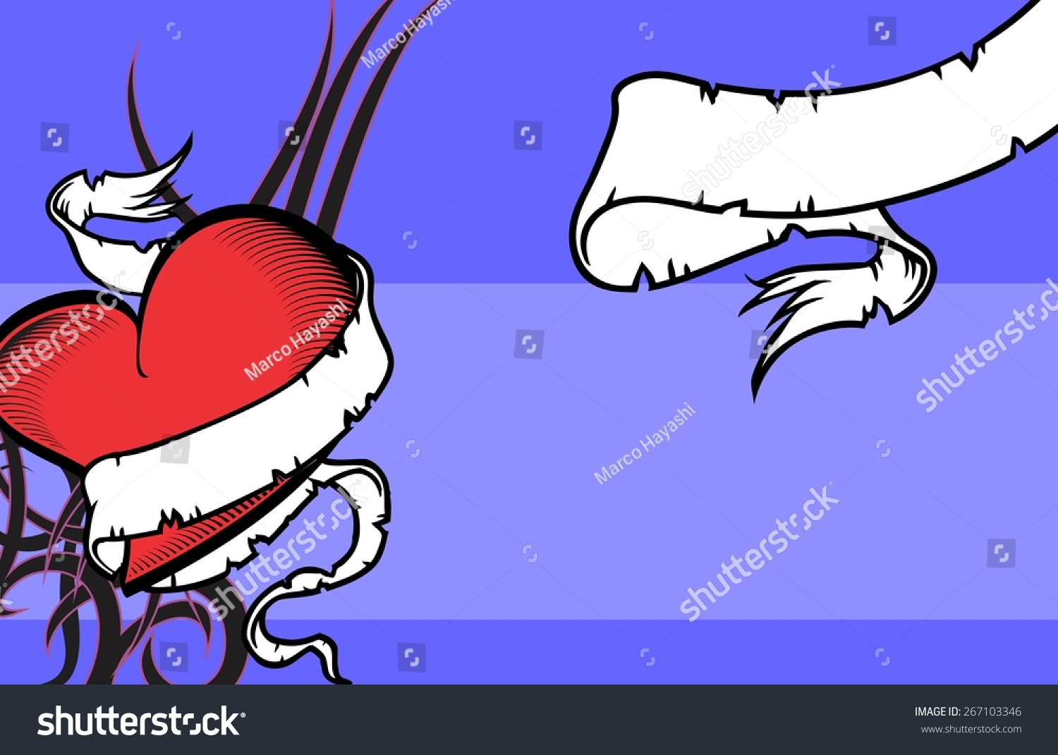 heart ribbon tattoo background vector format stock vector heart ribbon tattoo background vector format stock vector