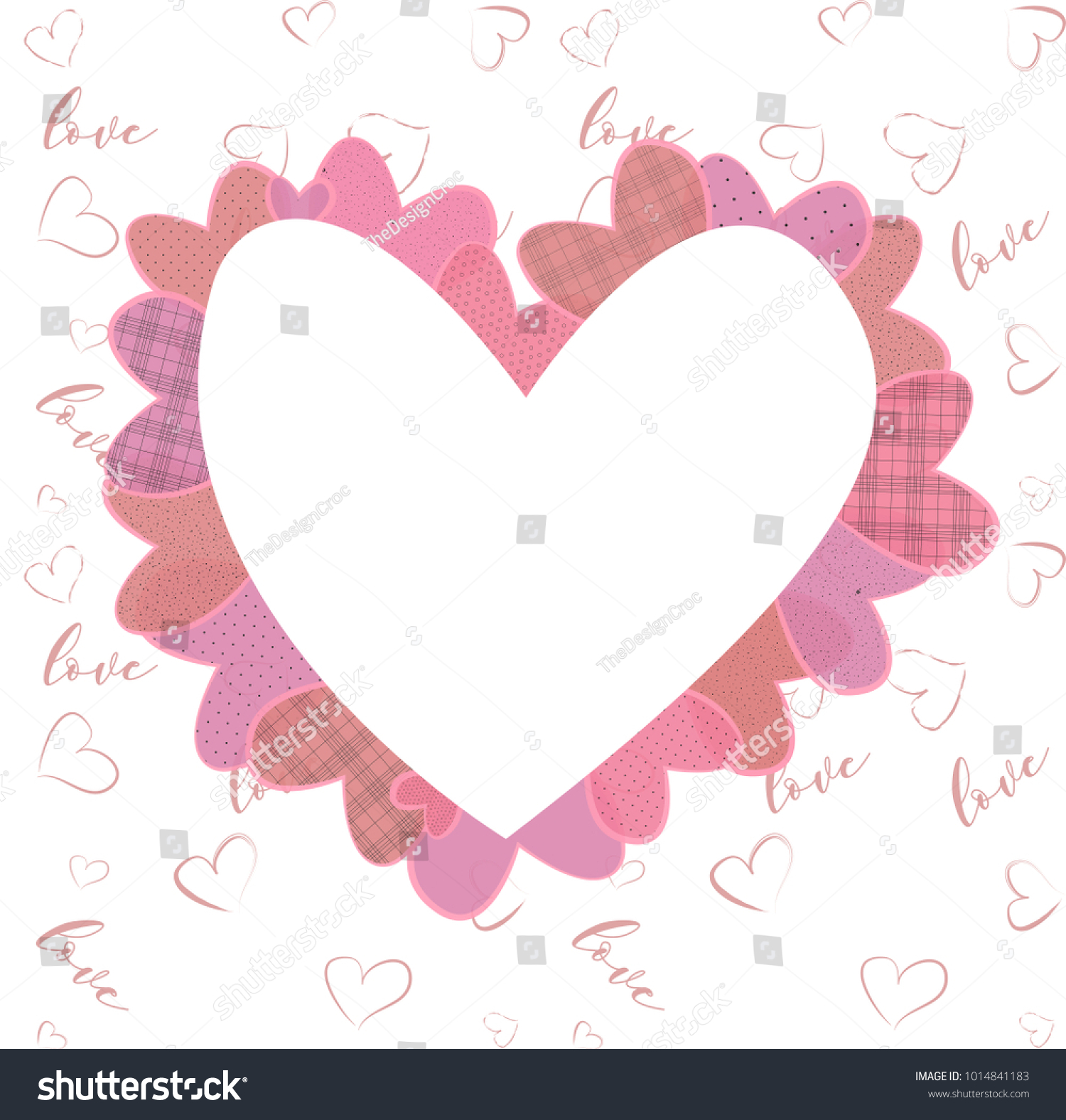 Heart Shape Backdrop Pink Hearts Pattern Stock Vector (Royalty Free