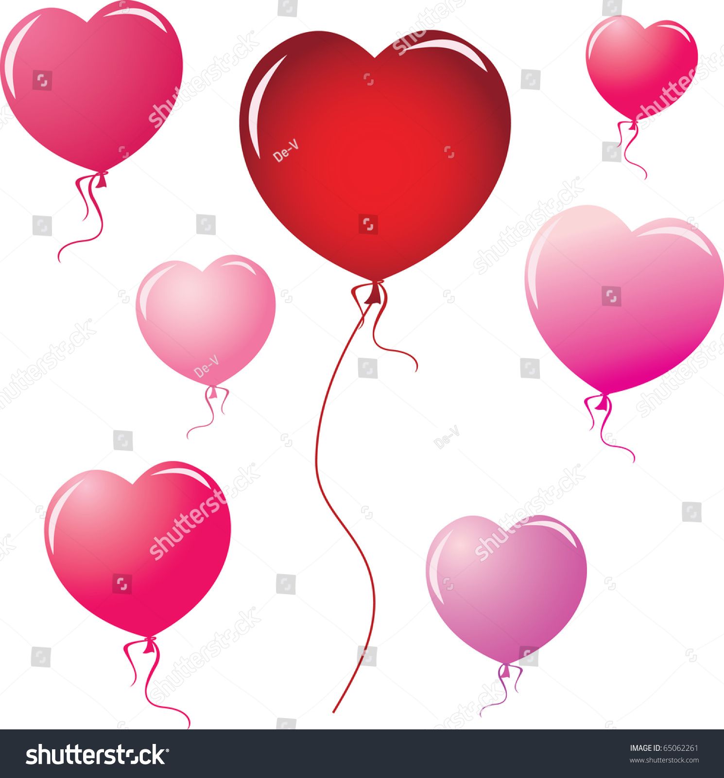 Heart Shape Balloons. Design Elements Stock Vector Illustration ...