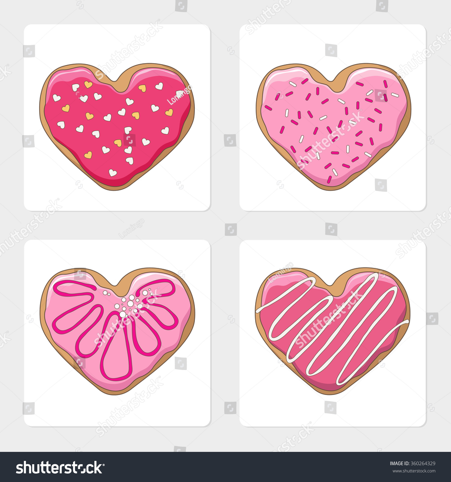 Heart Shape Cookies Vector Illustration Stock Vector Royalty Free