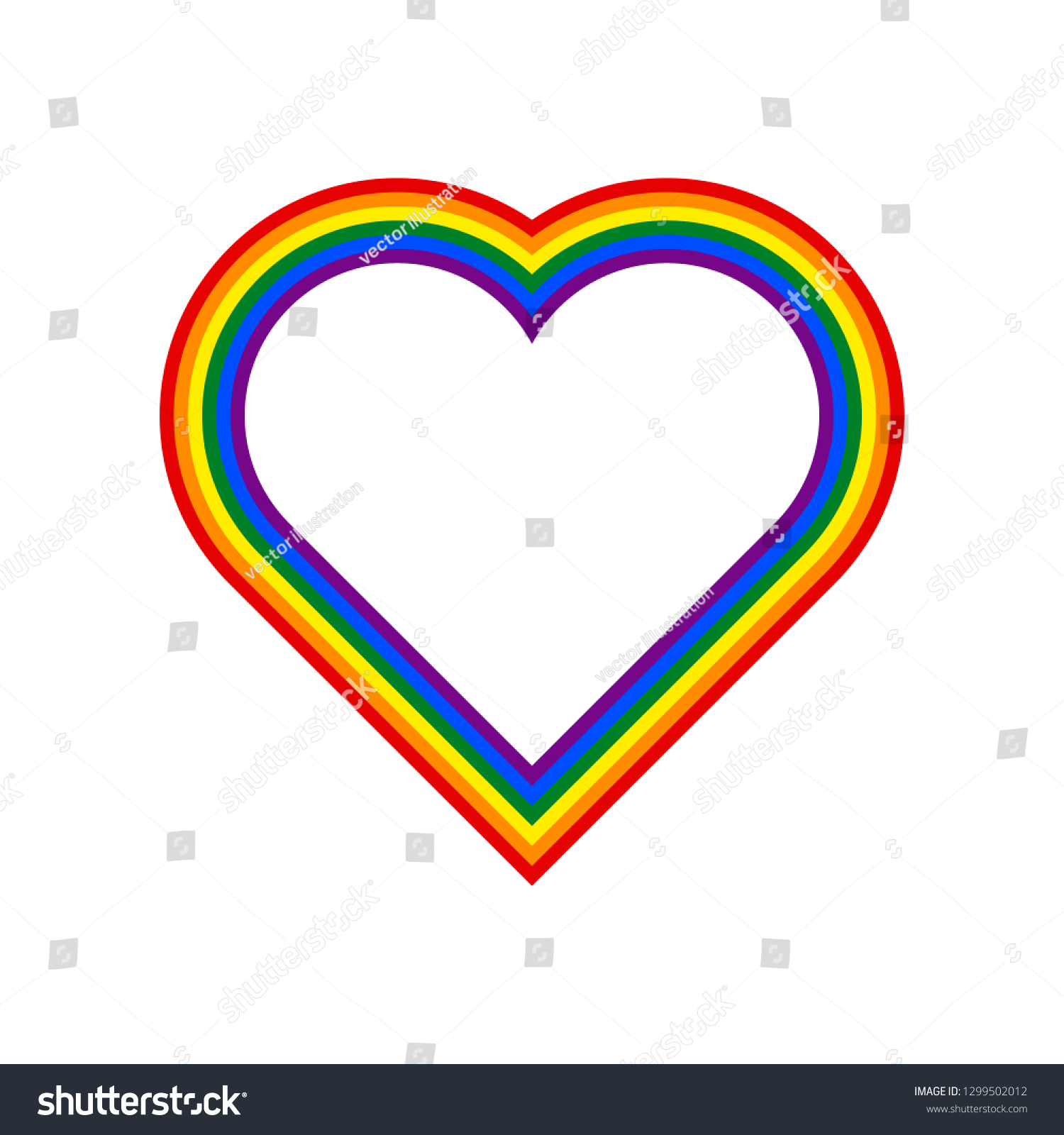 Heart Shape Lgbt Rainbow Pride Flag Stock Vector Royalty Free 1299502012