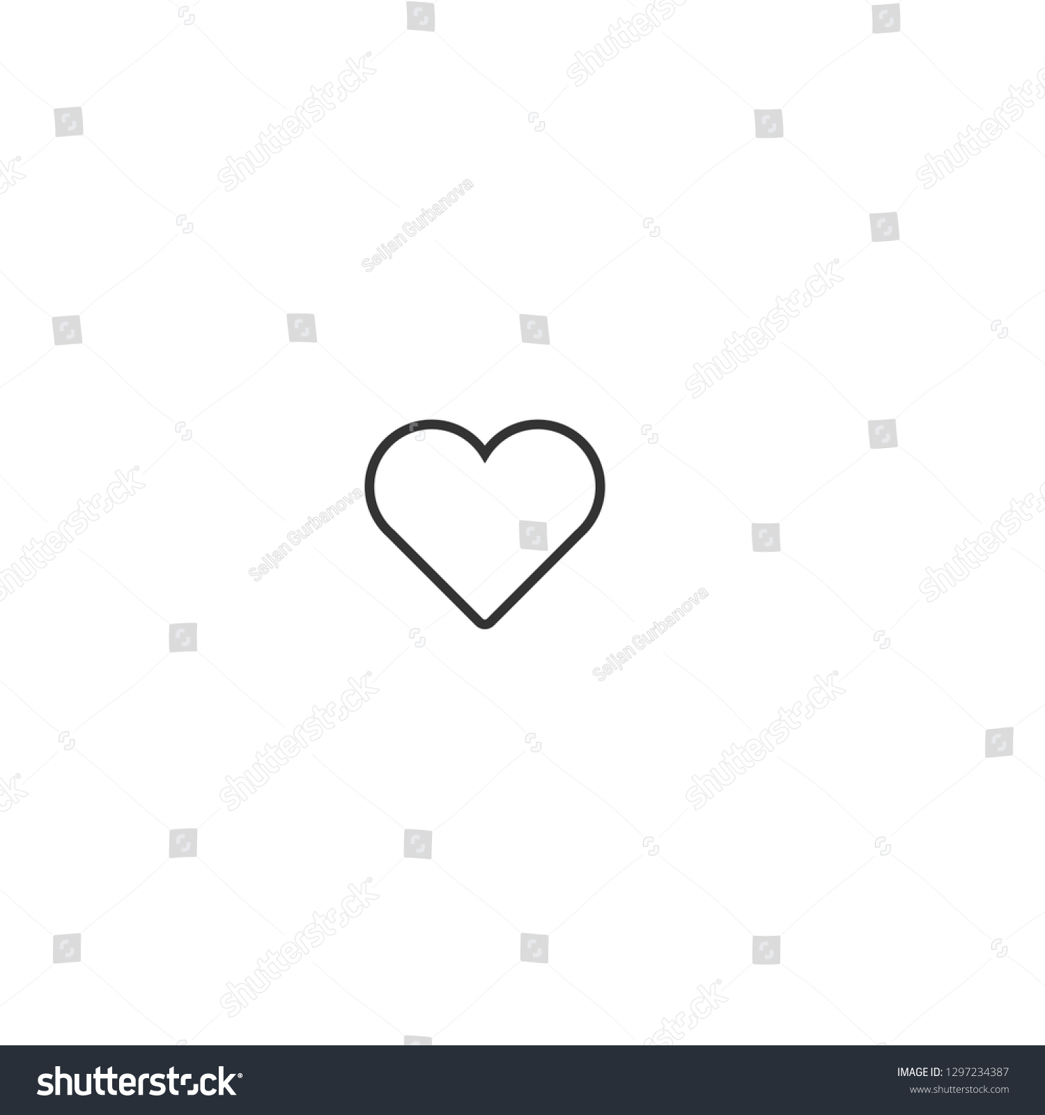 Heart Shape Outline Isolated Vector Icon Stock Vector (Royalty Free