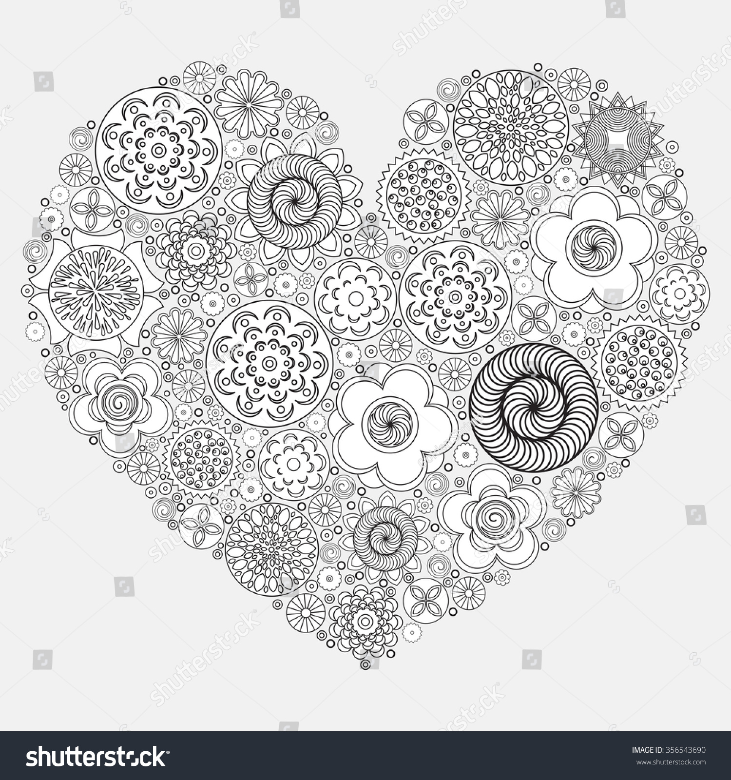 Vector Circle Floral Ornament Adult Coloring Book Page Mandala Design For Decoration