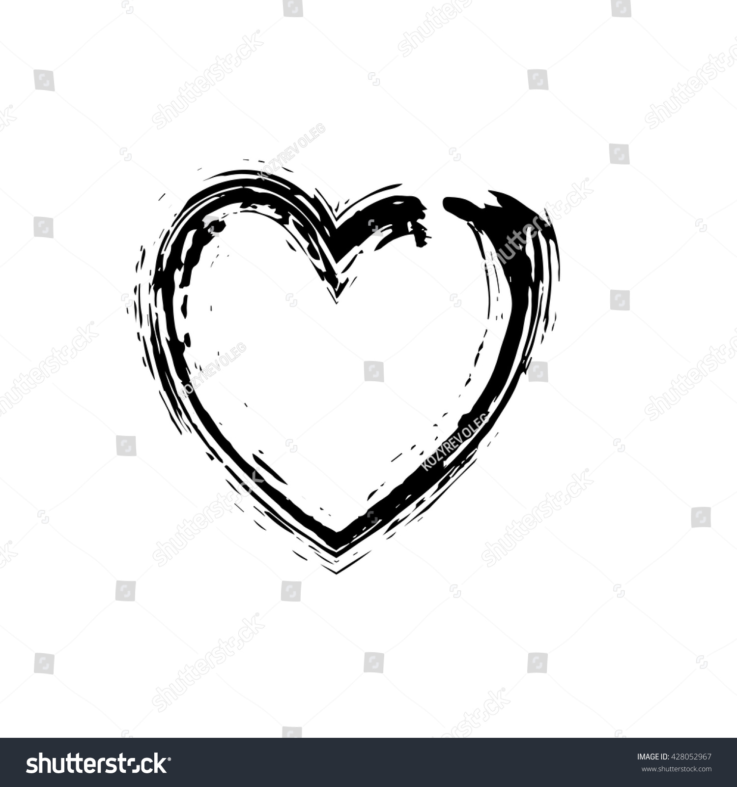 Heart Shape Symbol Love Vector Black Stock Vector (Royalty Free ...