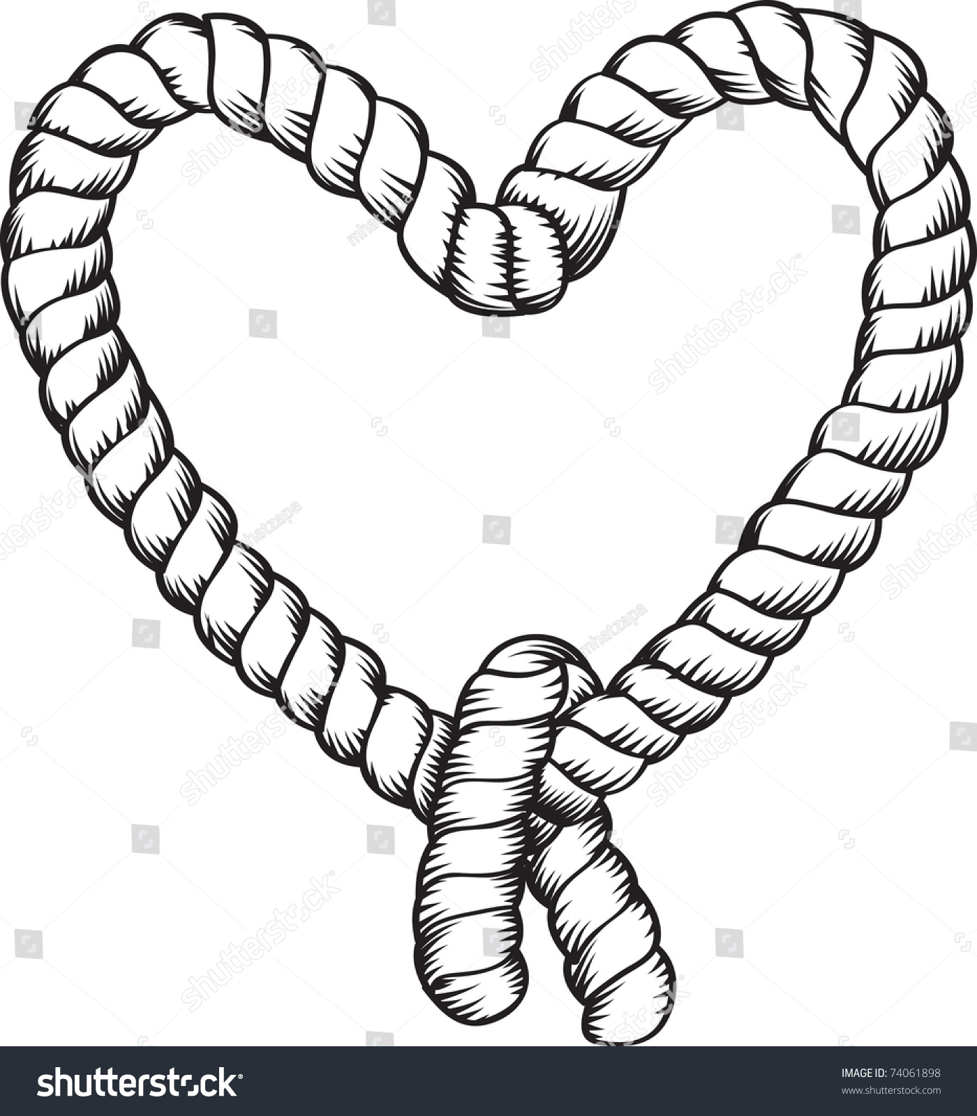 Heart Shape Tied Rope Stock Vector (Royalty Free) 74061898