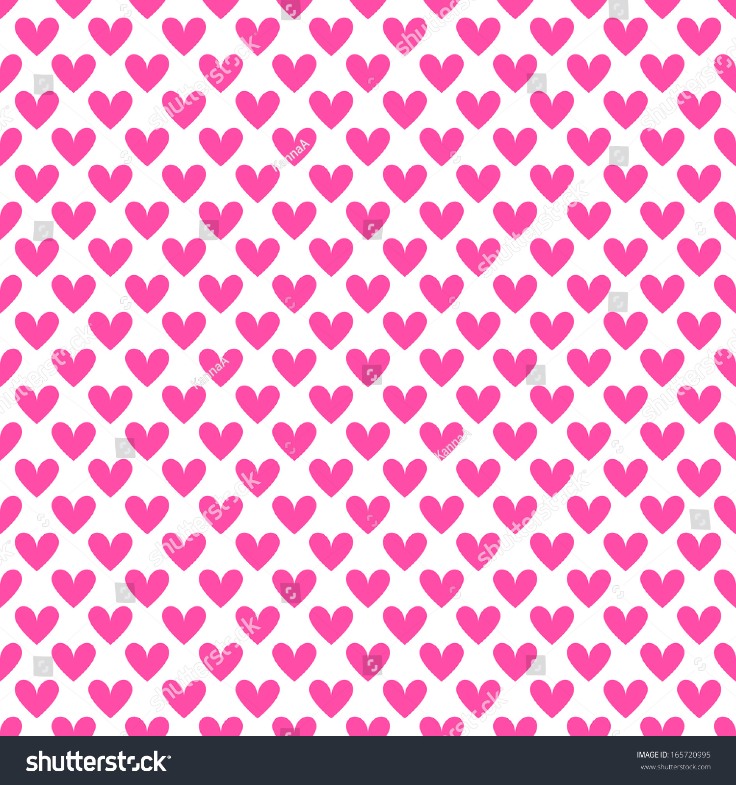 Heart Shape Vector Seamless Pattern (Tiling). Pink And White Colors ...