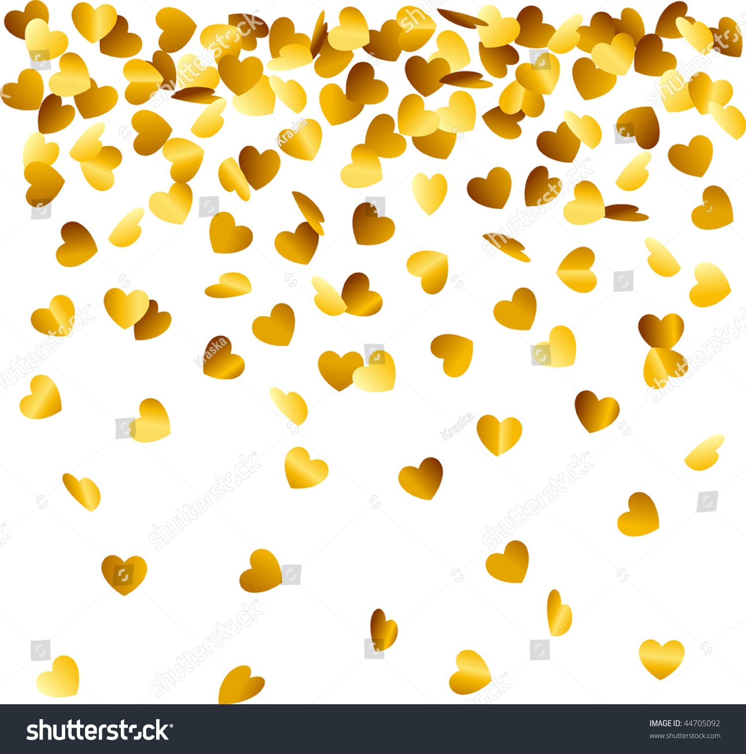 Heart Shaped Confetti Falling Down Stock Vector Illustration 44705092 ...