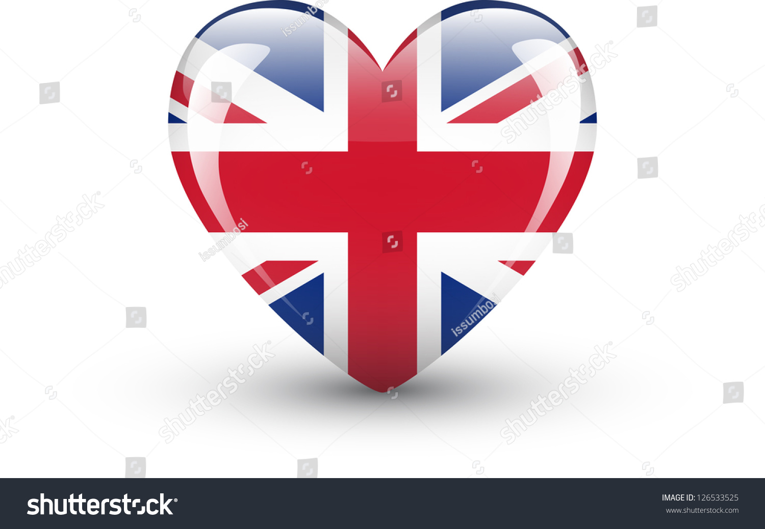 SVG of Heart-shaped icon with national flag of the UK isolated on white background svg