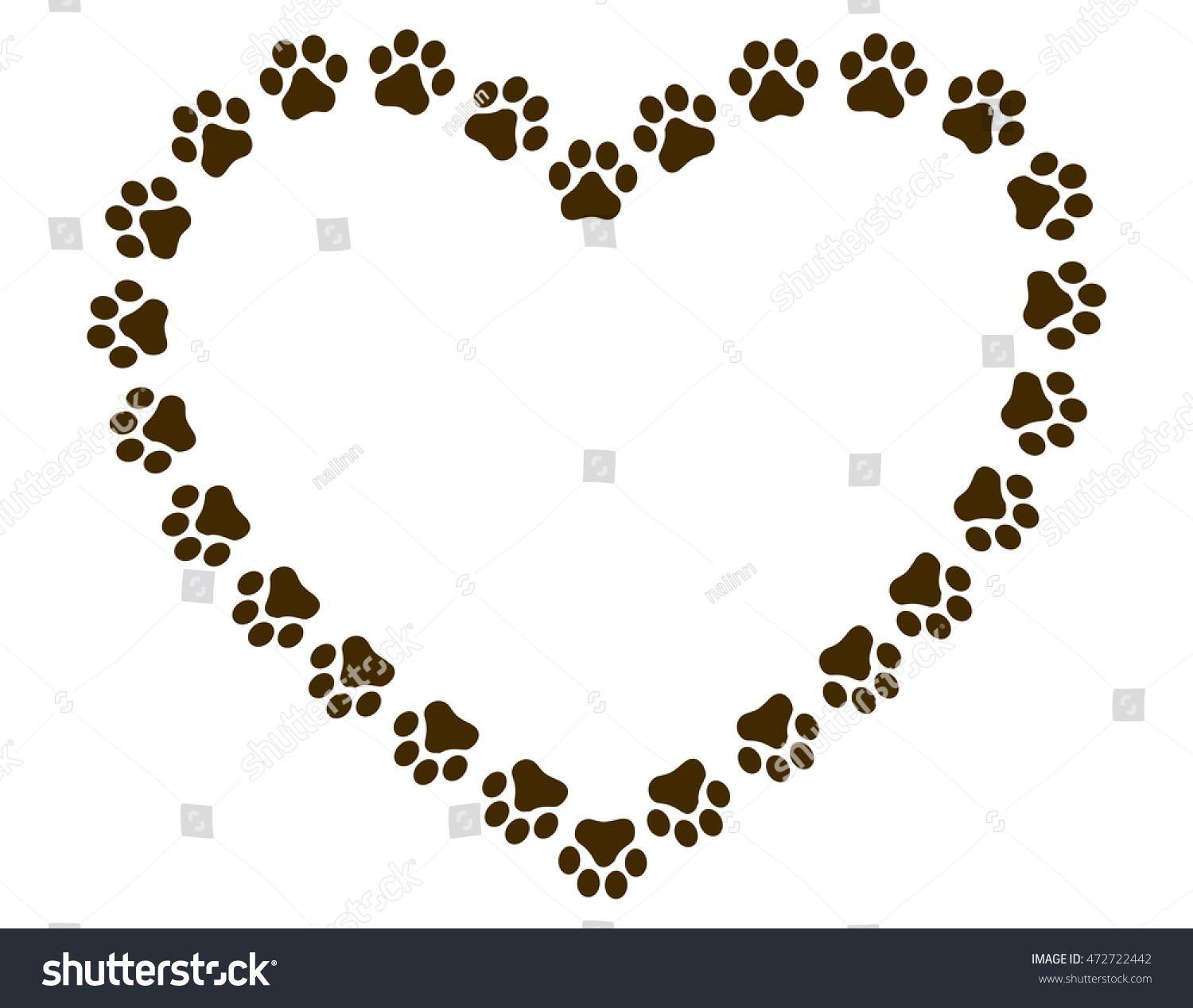 Heart Shaped Paw Print Frame Border Stock Vector 472722442 - Shutterstock