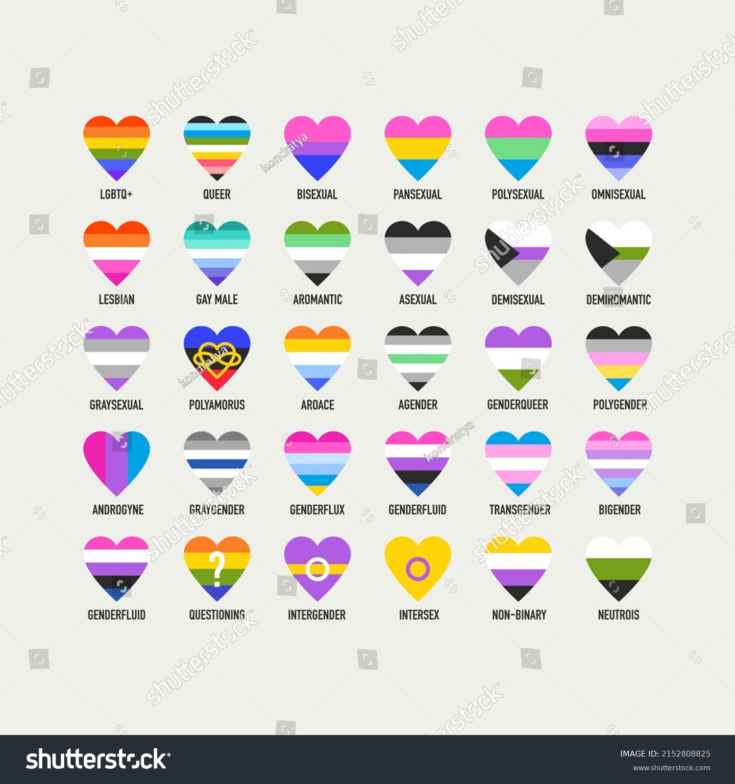 Heart Shaped Pride Flags Sexual Gender Stock Vector Royalty Free 2152808825 Shutterstock 7603