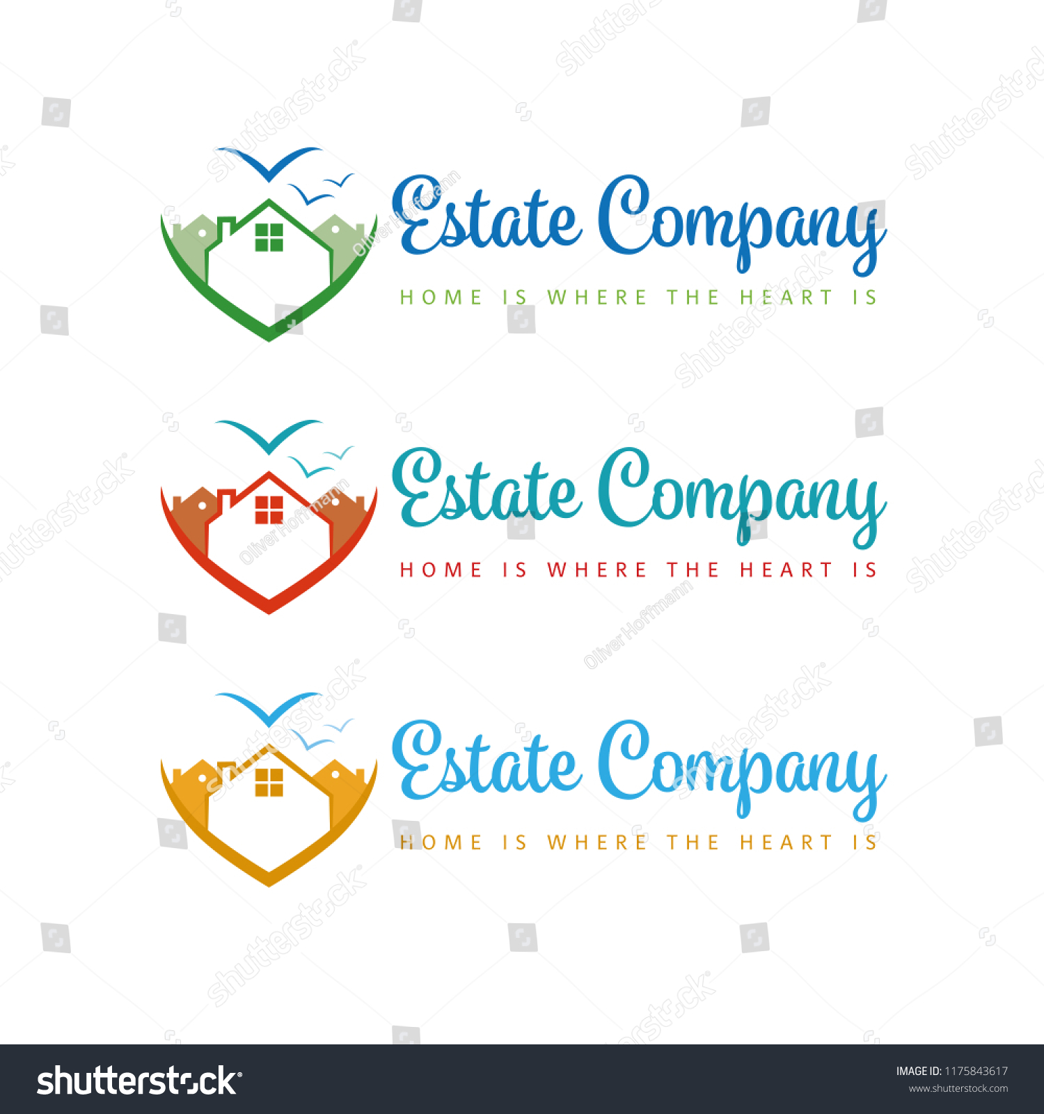 Heartshaped Real Estate Company Vector Logo Stock Vector Royalty Free